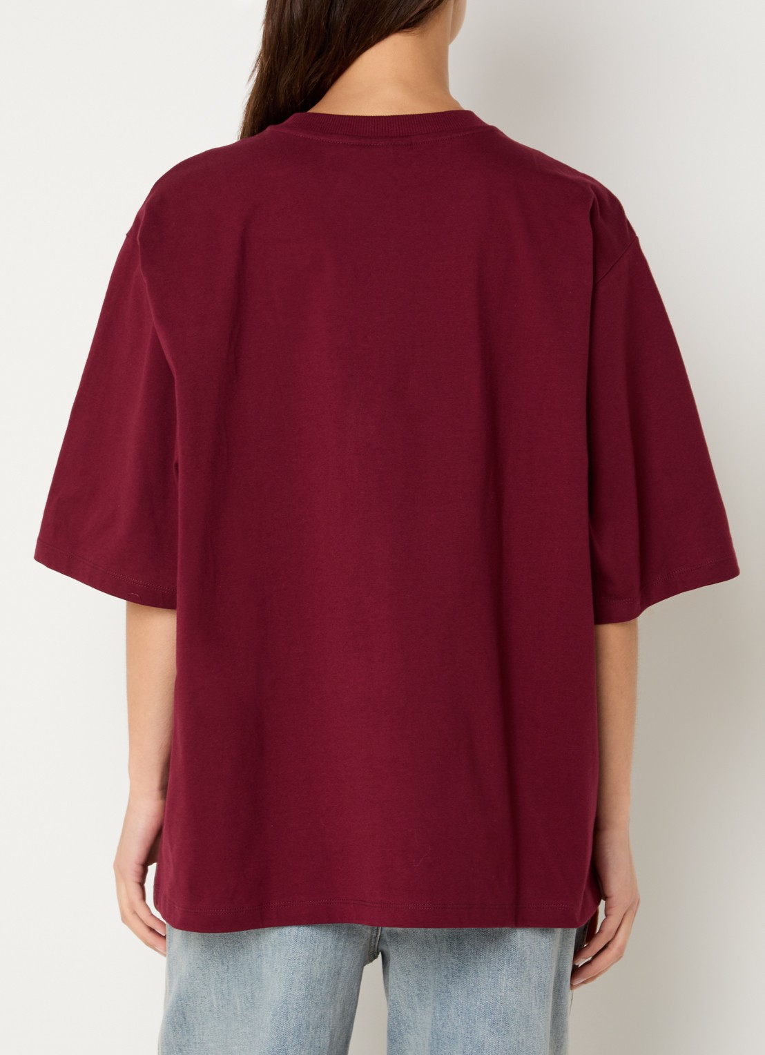 Gestuz Timune T-shirt met logoborduring - achterkant 2 bordeauxrood