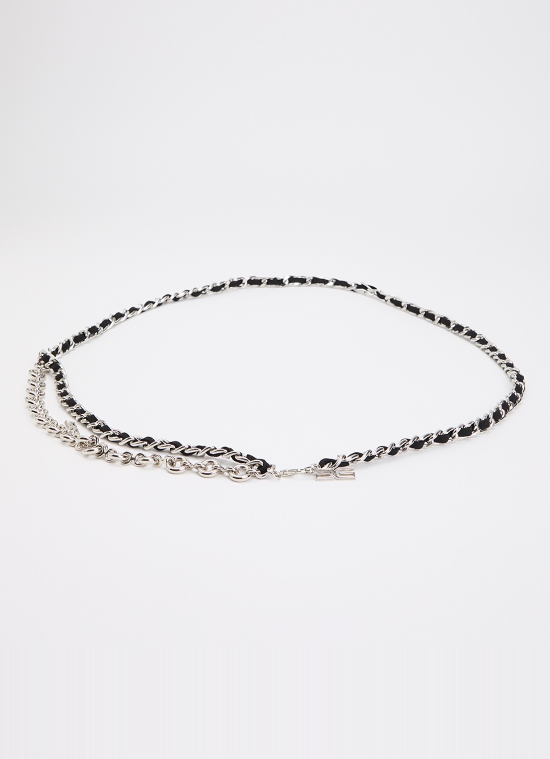 Gestuz Zinnia schakelriem met detail van imitatieleer - voorkant 2 zilver