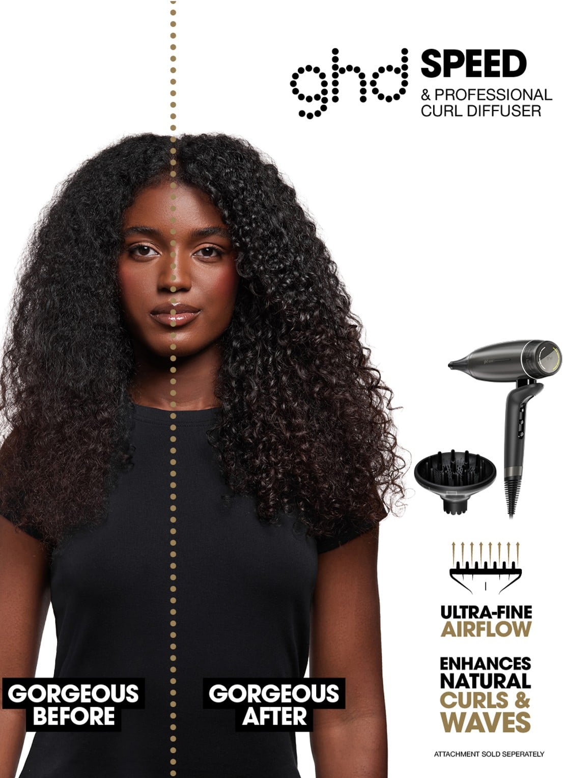 ghd Curl Diffuser voor ghd Speed hair dryer - achterkant 7 zwart