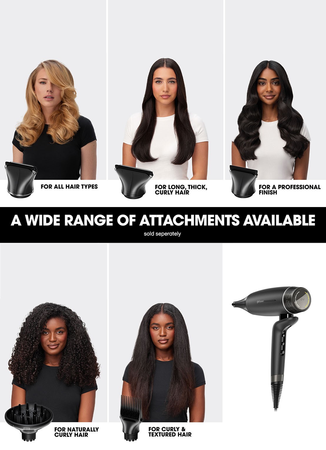 ghd Curl Diffuser voor ghd Speed hair dryer - detail 5 zwart
