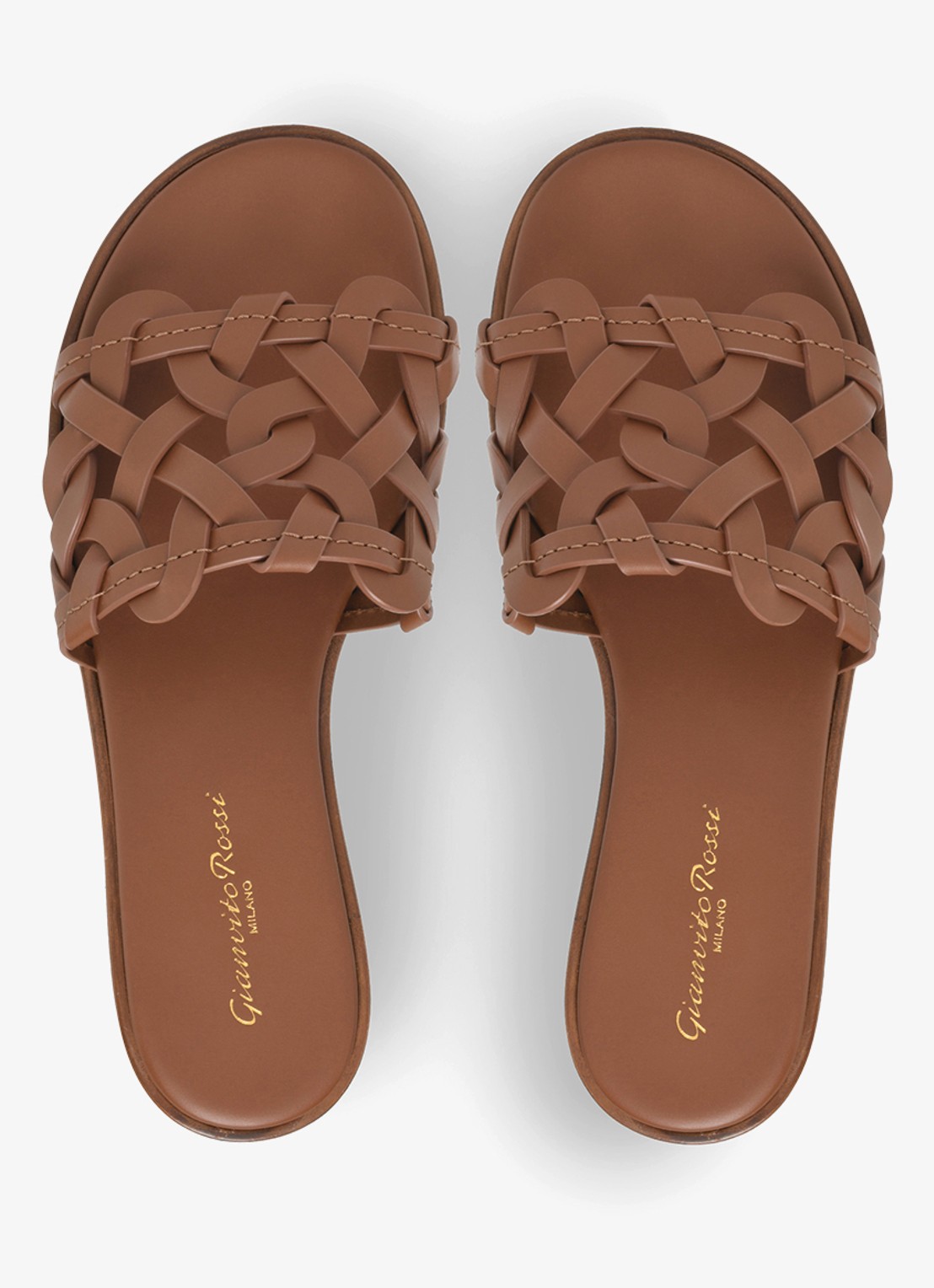 Gianvito Rossi Amalfi slipper van kalfsleer - detail 3 bruin
