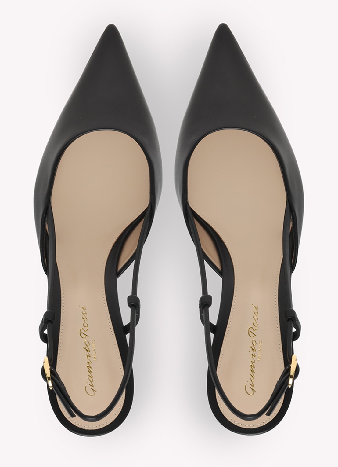 Gianvito Rossi Ascent slingback van kalfsleer                 - achterkant zwart