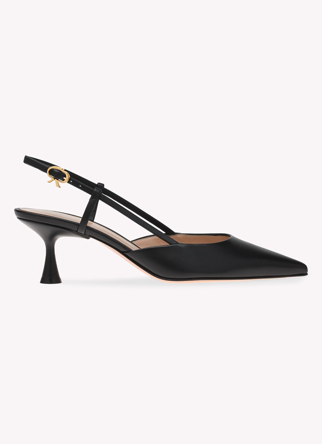 Gianvito Rossi Ascent slingback van kalfsleer                 - voorkant 2 zwart