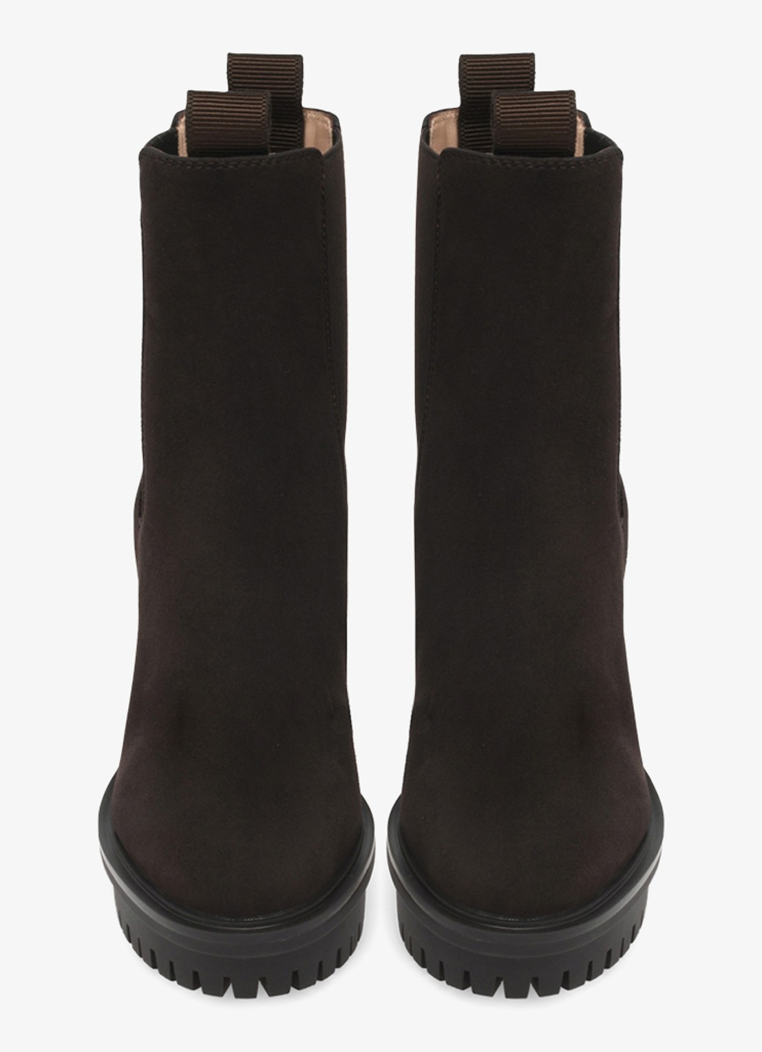 Gianvito Rossi Barry chelsea boot van suède - detail 4 donkerbruin