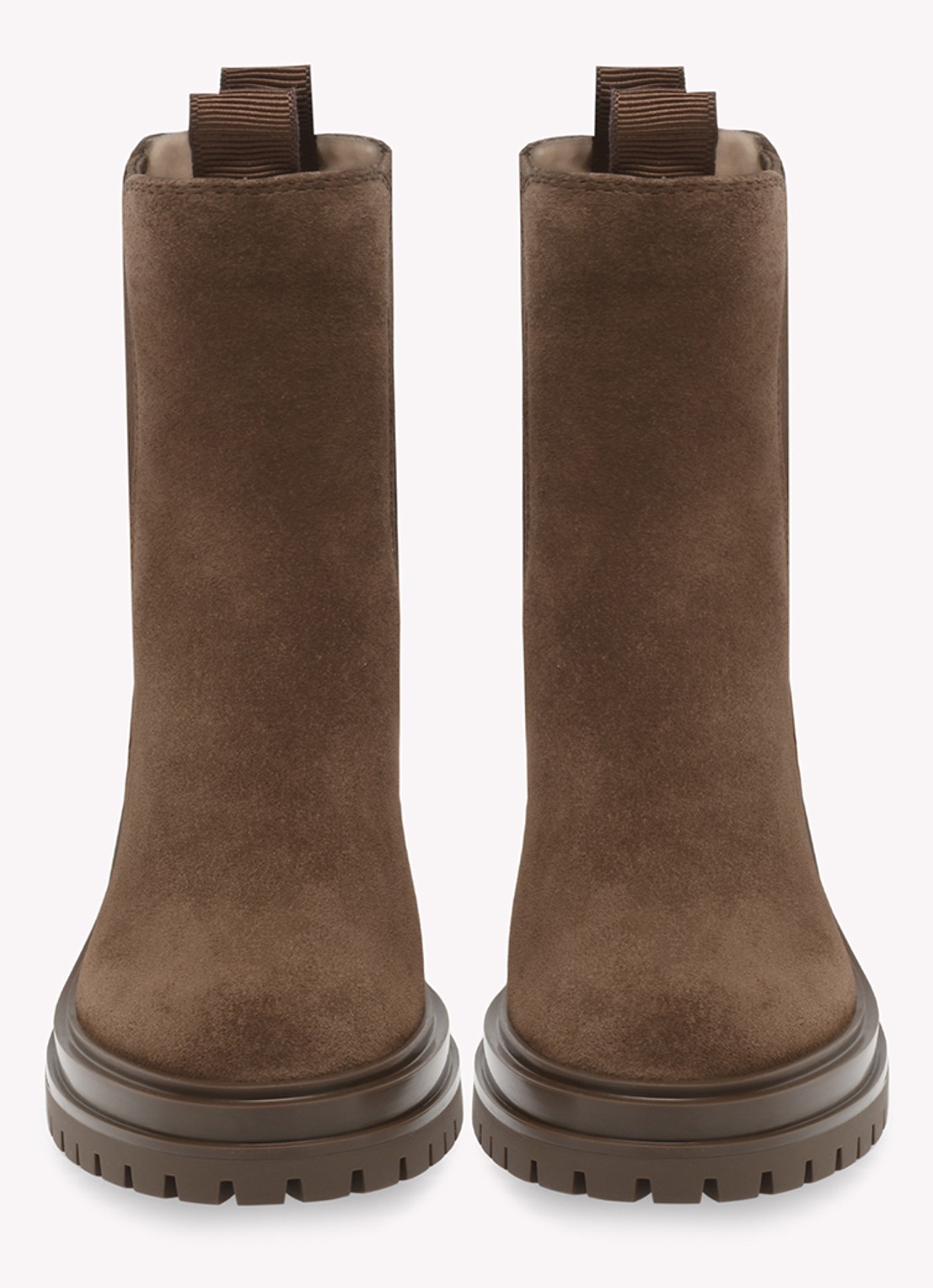 Gianvito Rossi Chester chelsea boot van suède - achterkant bruin