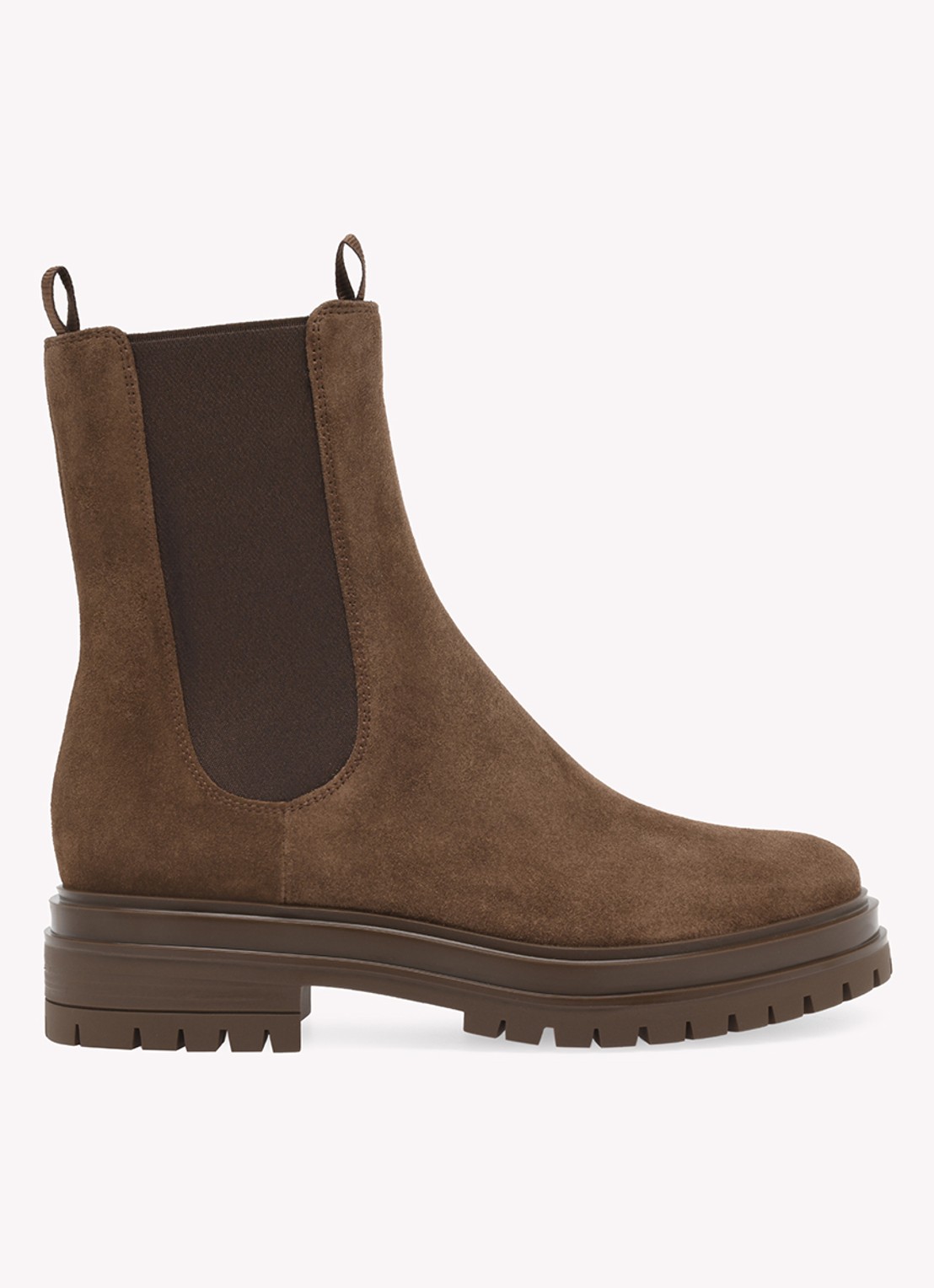 Gianvito Rossi Chester chelsea boot van suède - voorkant 3 bruin