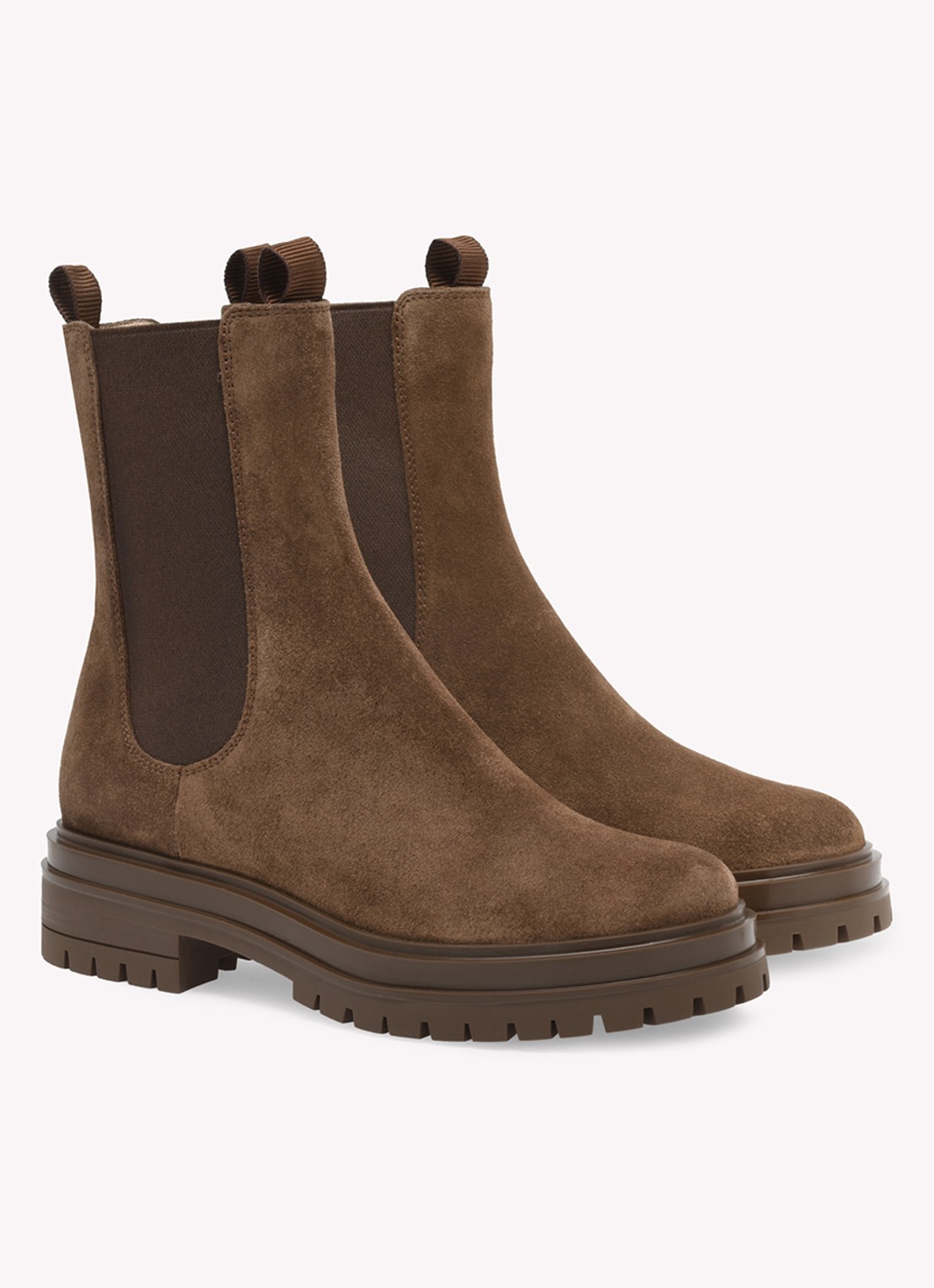 Gianvito Rossi Chester chelsea boot van suède - voorkant 4 bruin