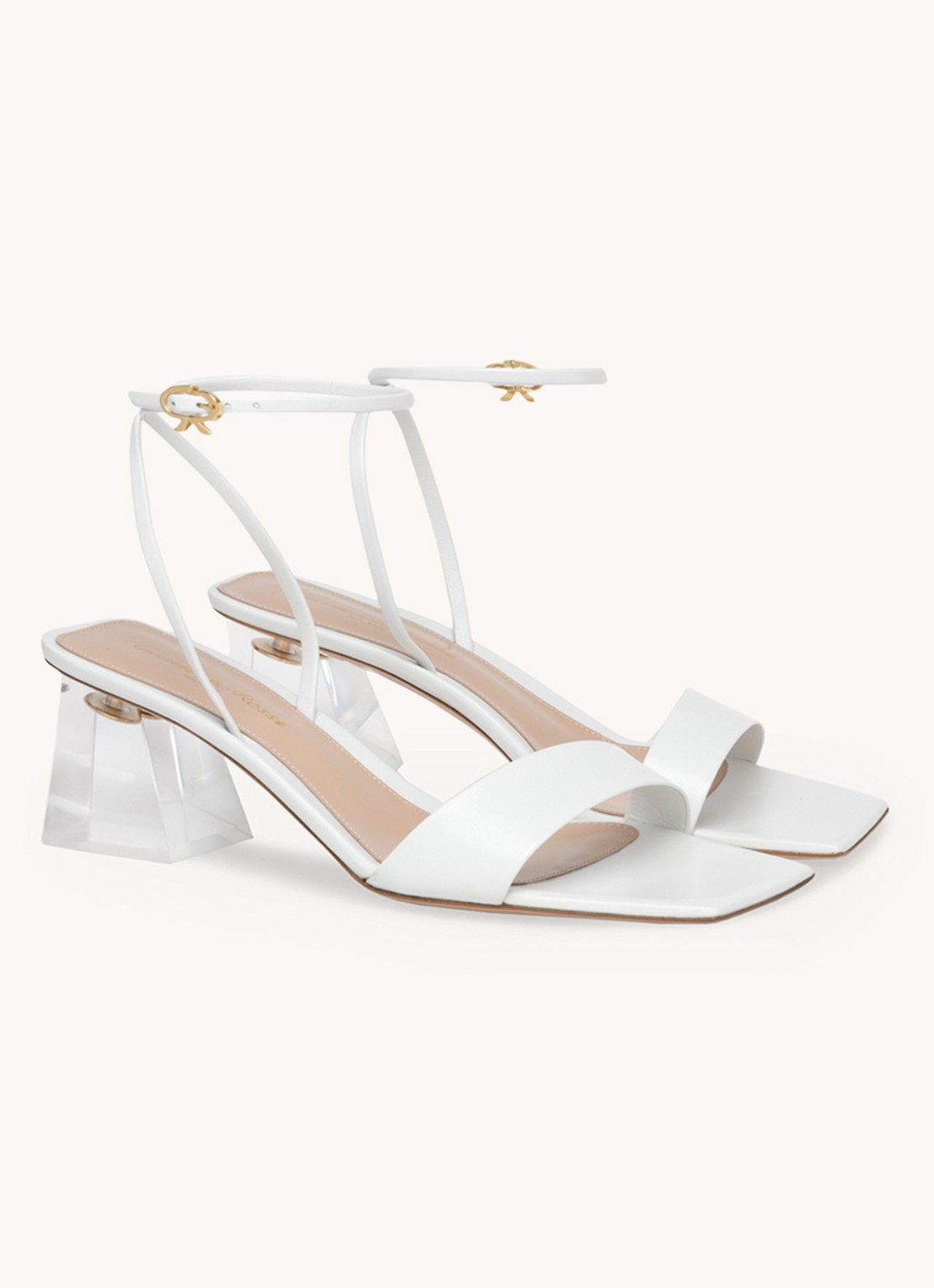 Gianvito Rossi Cosmic sandalette van leer - voorkant 4 wit