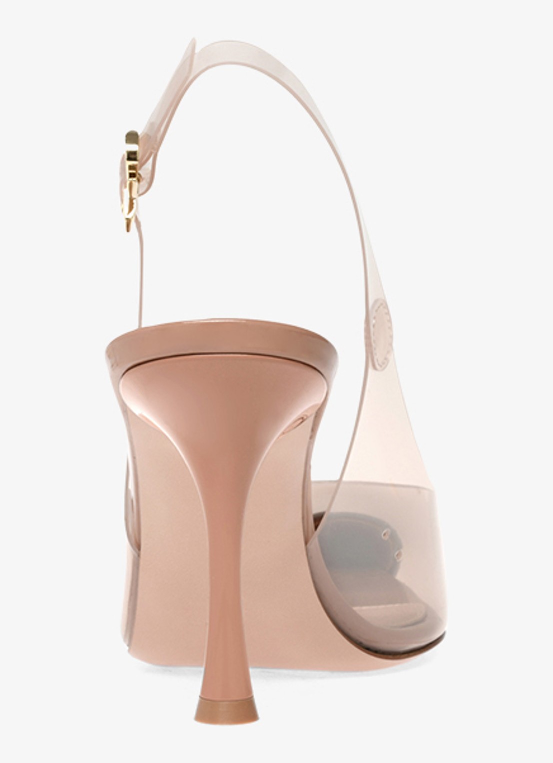 Gianvito Rossi Diana 85 slingback met lakfinish - achterkant beige