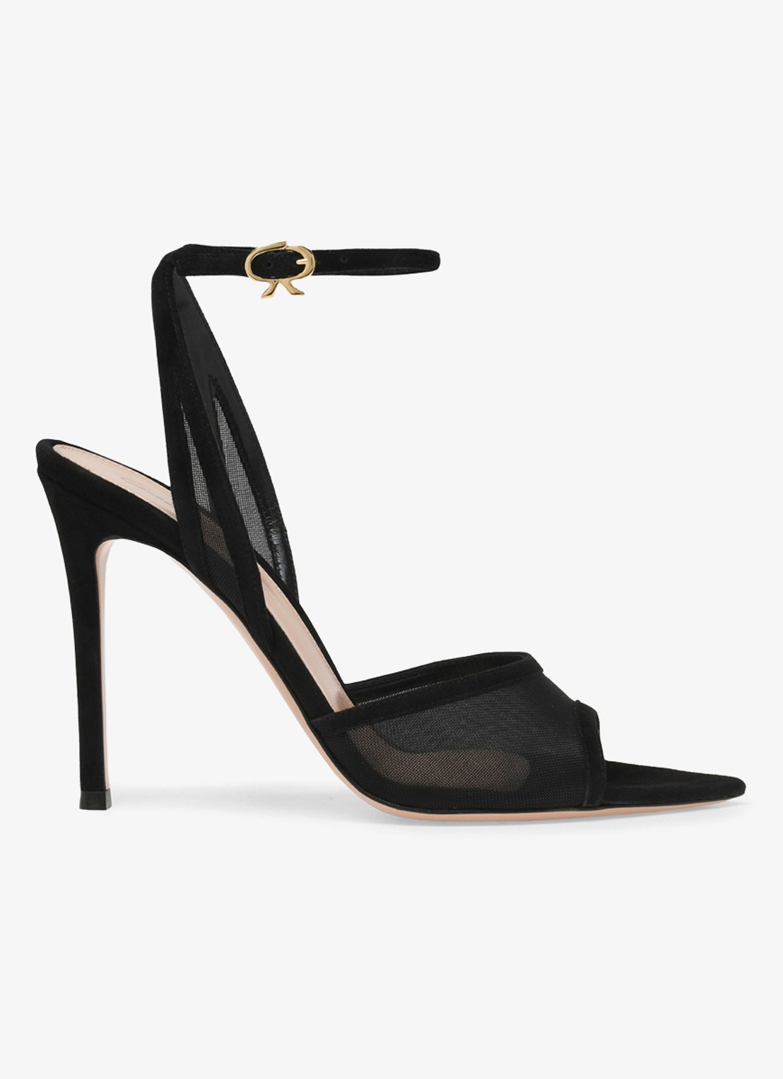 Gianvito Rossi Dorotea sandalette van suède - voorkant 3 zwart