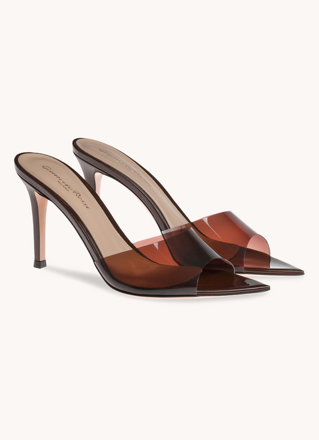 Gianvito Rossi Elle 85 muiltje - voorkant 2 donkerbruin