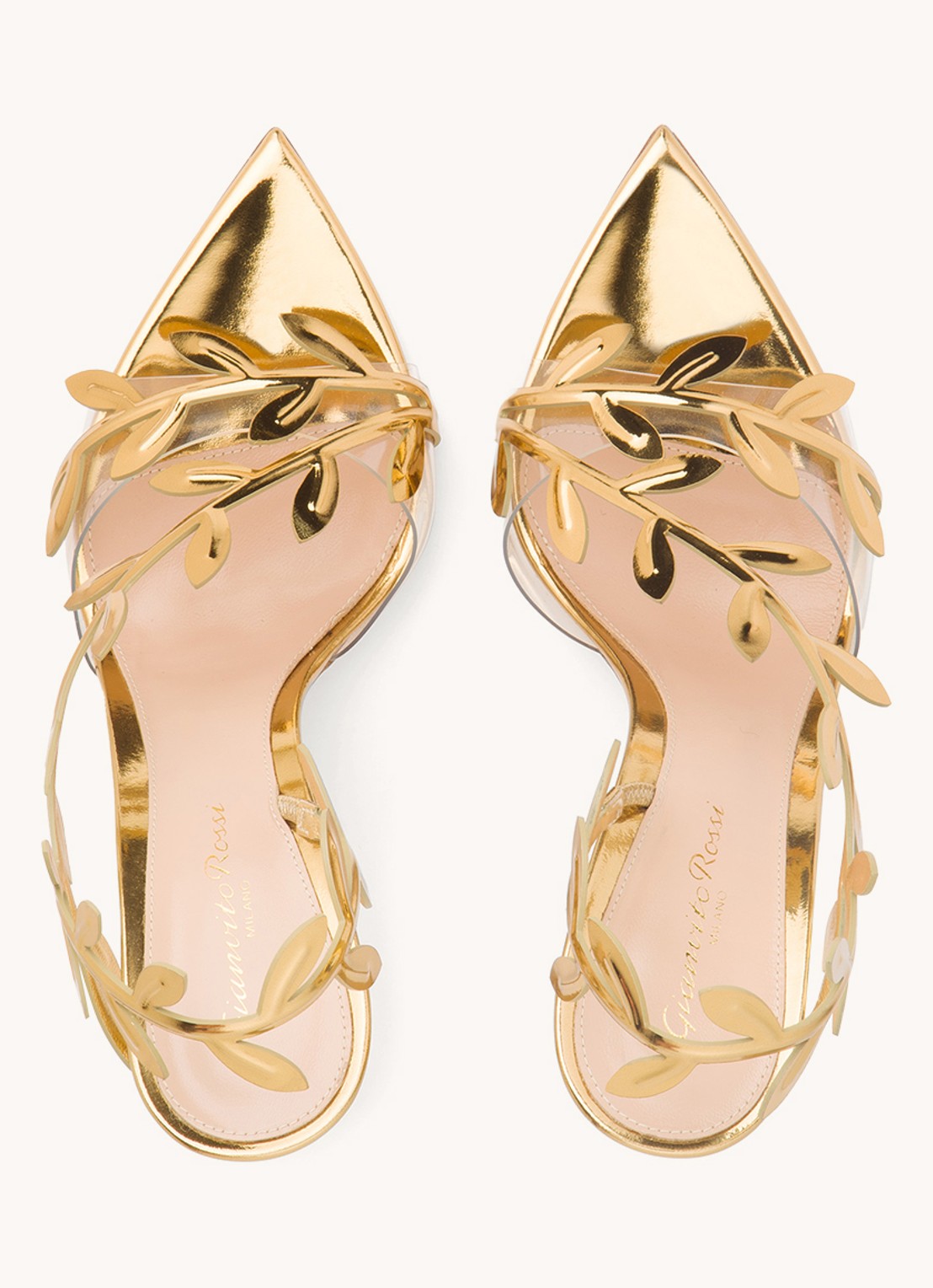 Gianvito Rossi Flavia sandalette van kalfsleer - achterkant goud
