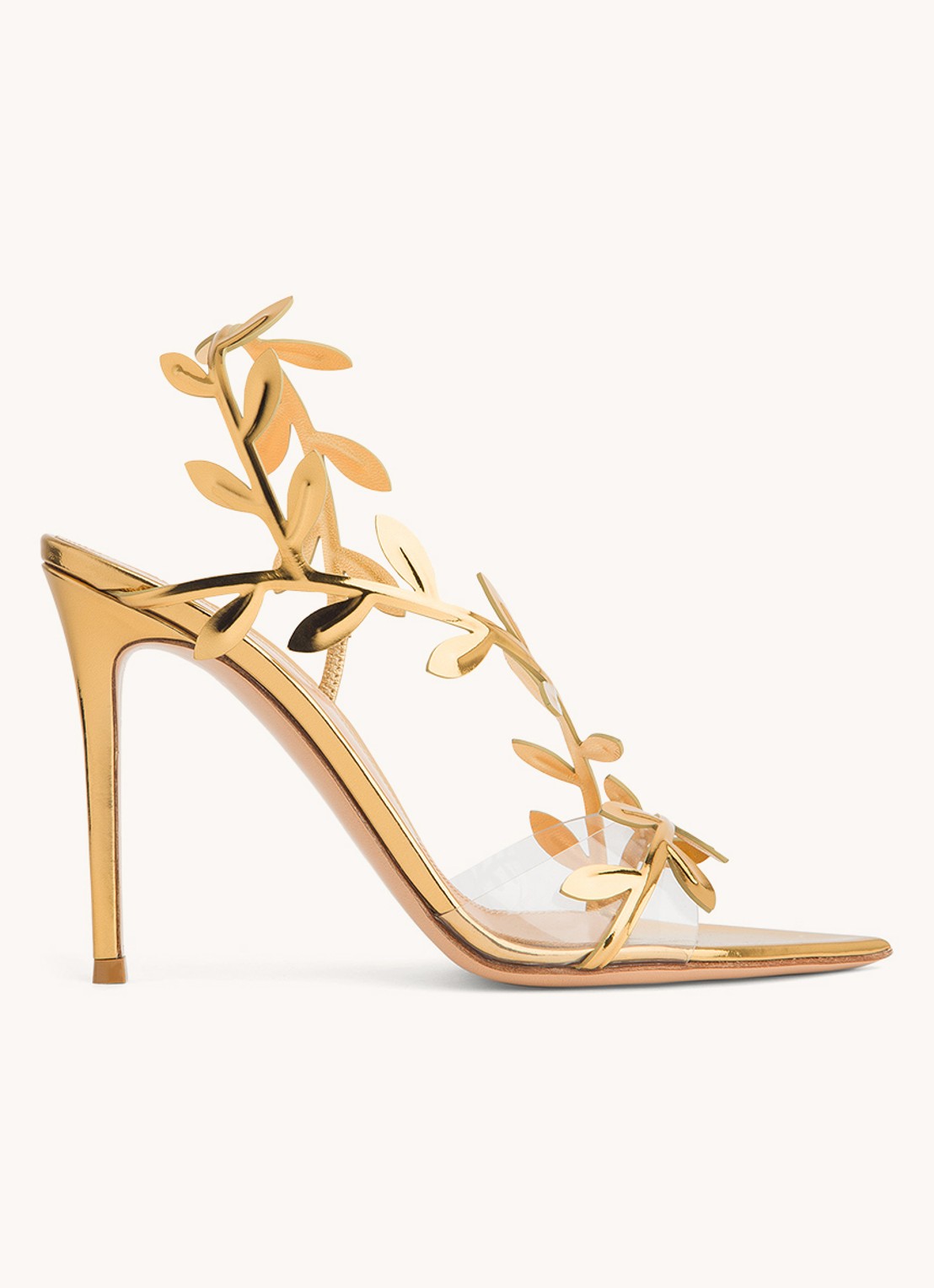 Gianvito Rossi Flavia sandalette van kalfsleer - voorkant 2 goud
