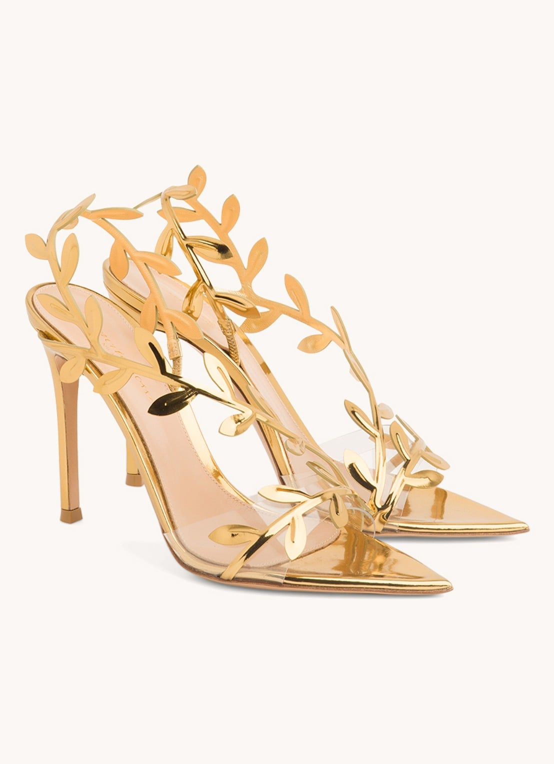 Gianvito Rossi Flavia sandalette van kalfsleer - voorkant 3 goud