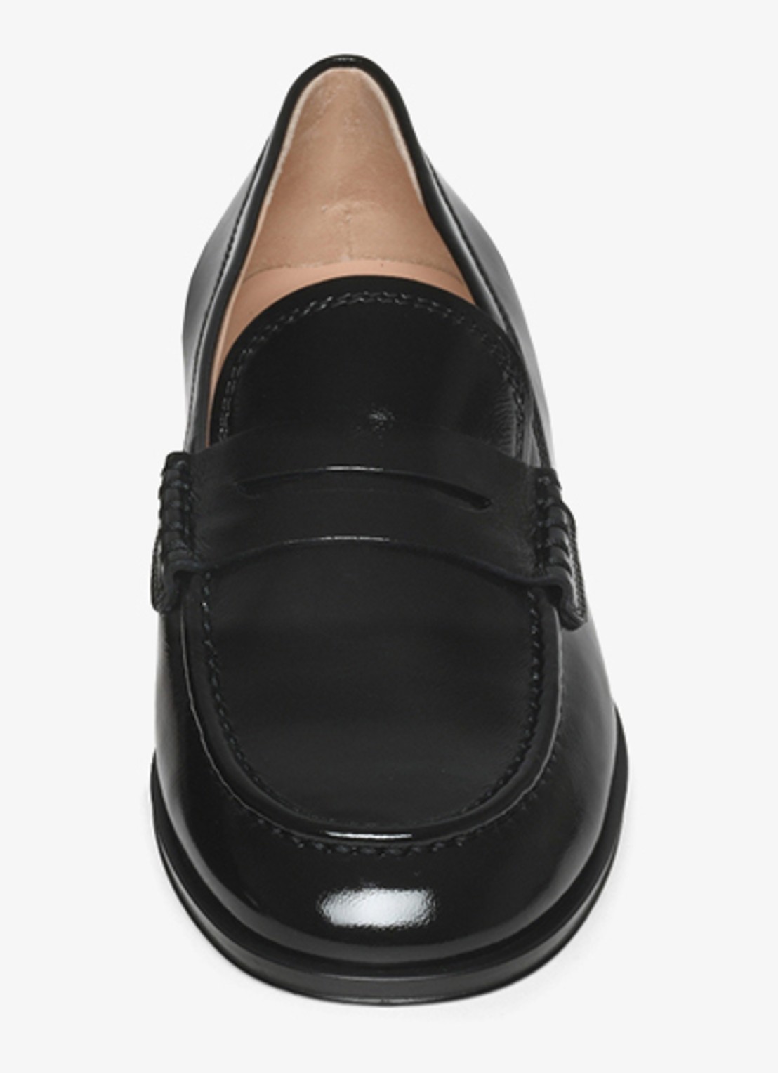 Gianvito Rossi Georgie mocassin van leer met lakfinish - detail 4 zwart