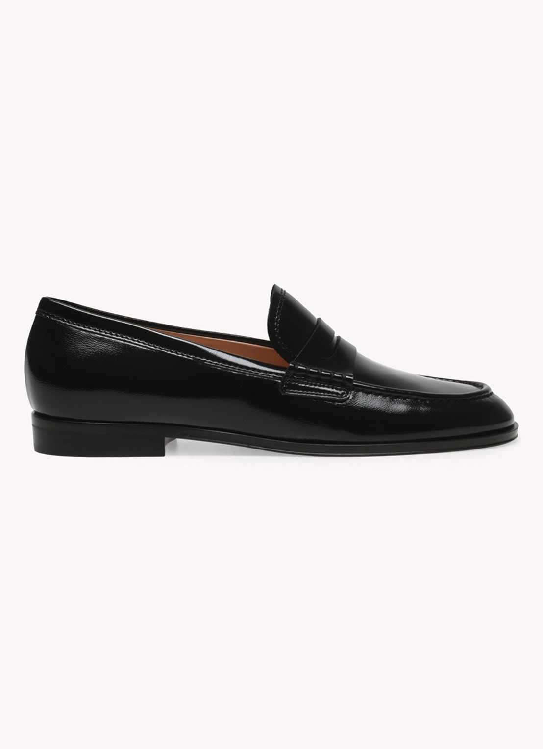 Gianvito Rossi Georgie mocassin van leer met lakfinish - voorkant zwart