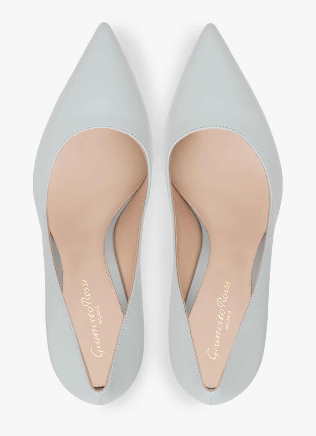 Gianvito Rossi Gianvito 105 pump van leer - detail 2 blauwgrijs