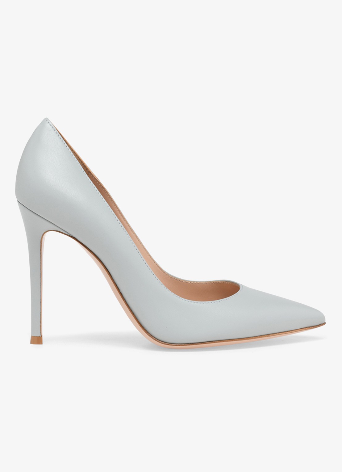 Gianvito Rossi Gianvito 105 pump van leer - voorkant 3 blauwgrijs