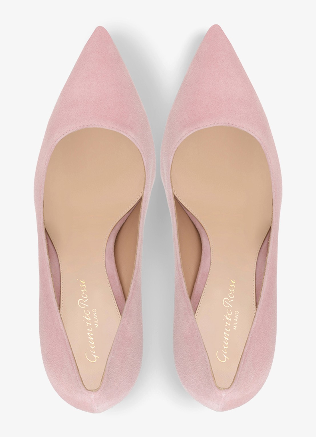 Gianvito Rossi Gianvito 105 pump van suède - detail 4 roze