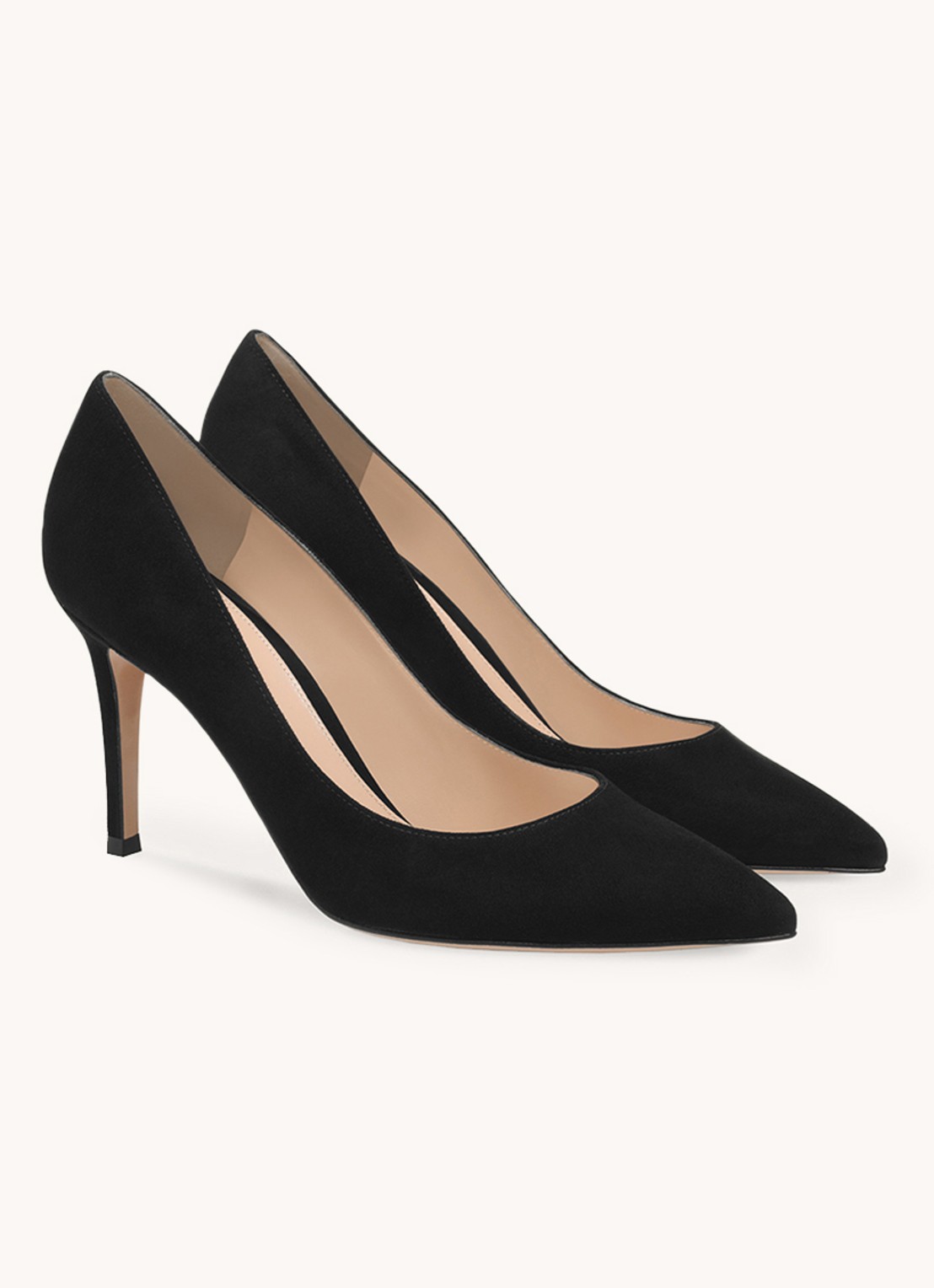 Gianvito Rossi Gianvito 85 pump van suède - voorkant 4 zwart