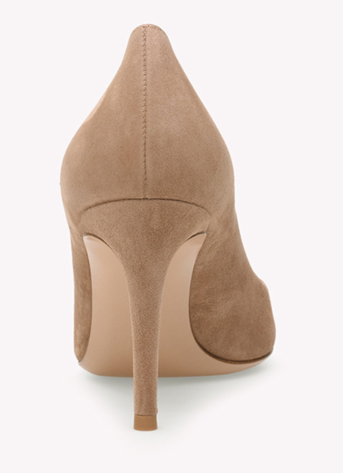 Gianvito Rossi Gianvito 85 pump van suède - detail 4 donkerbeige