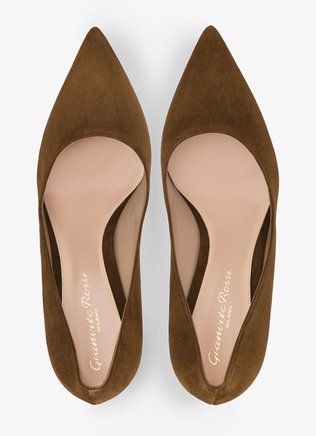 Gianvito Rossi Gianvito 85 pump van suède - detail 4 bruin