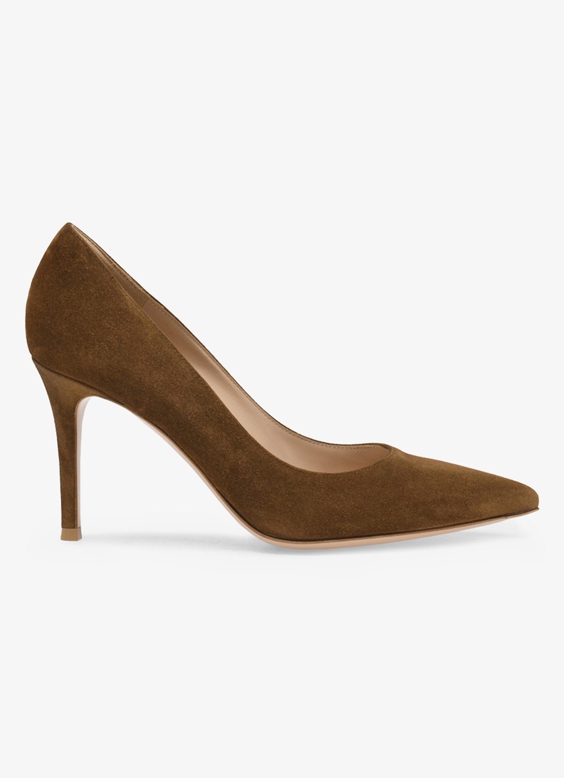 Gianvito Rossi Gianvito 85 pump van suède - voorkant bruin