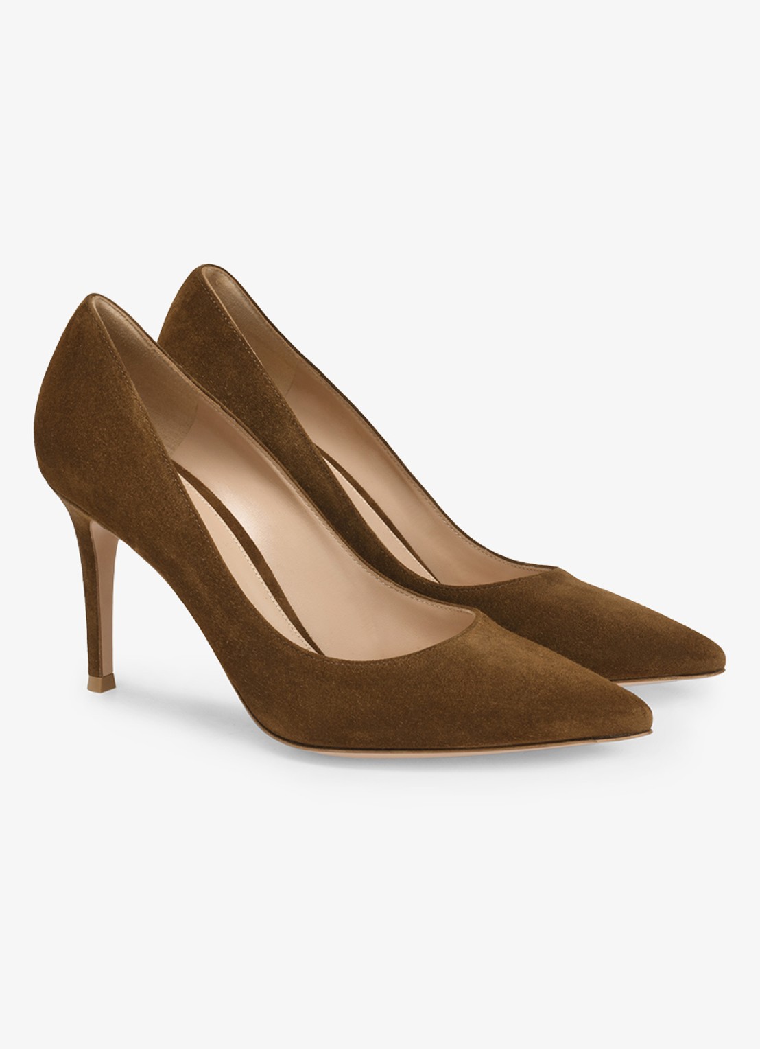 Gianvito Rossi Gianvito 85 pump van suède - voorkant 2 bruin
