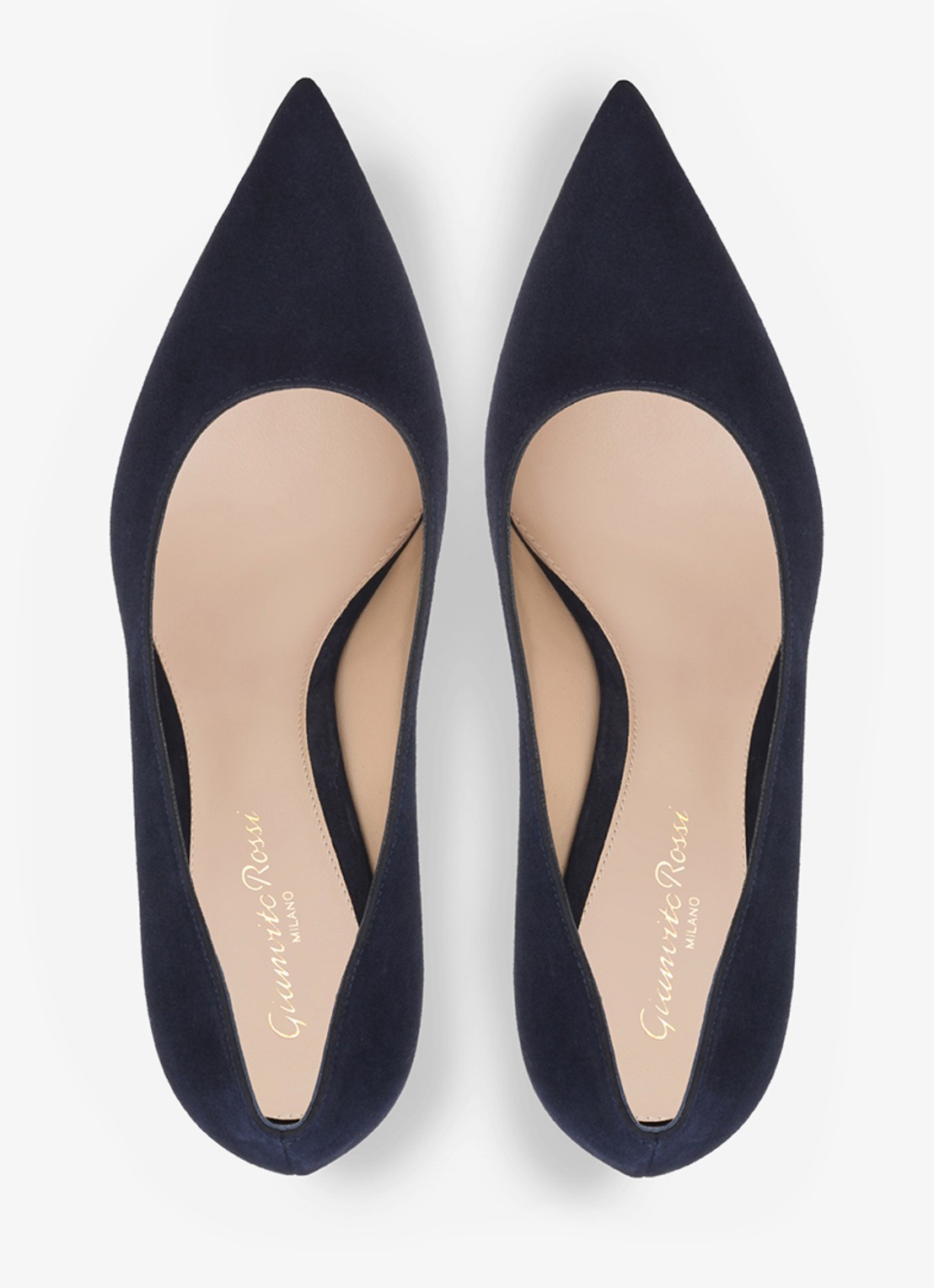 Gianvito Rossi Gianvito 85 pump van suède - detail 2 donkerblauw