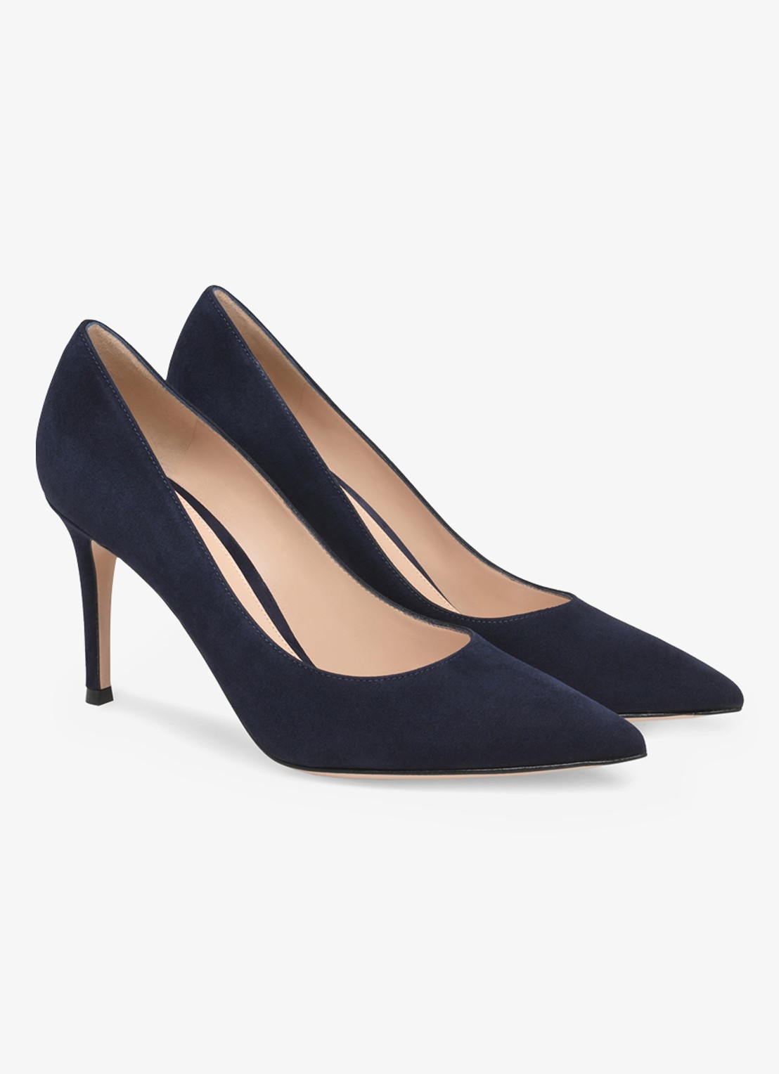 Gianvito Rossi Gianvito 85 pump van suède - voorkant 4 donkerblauw