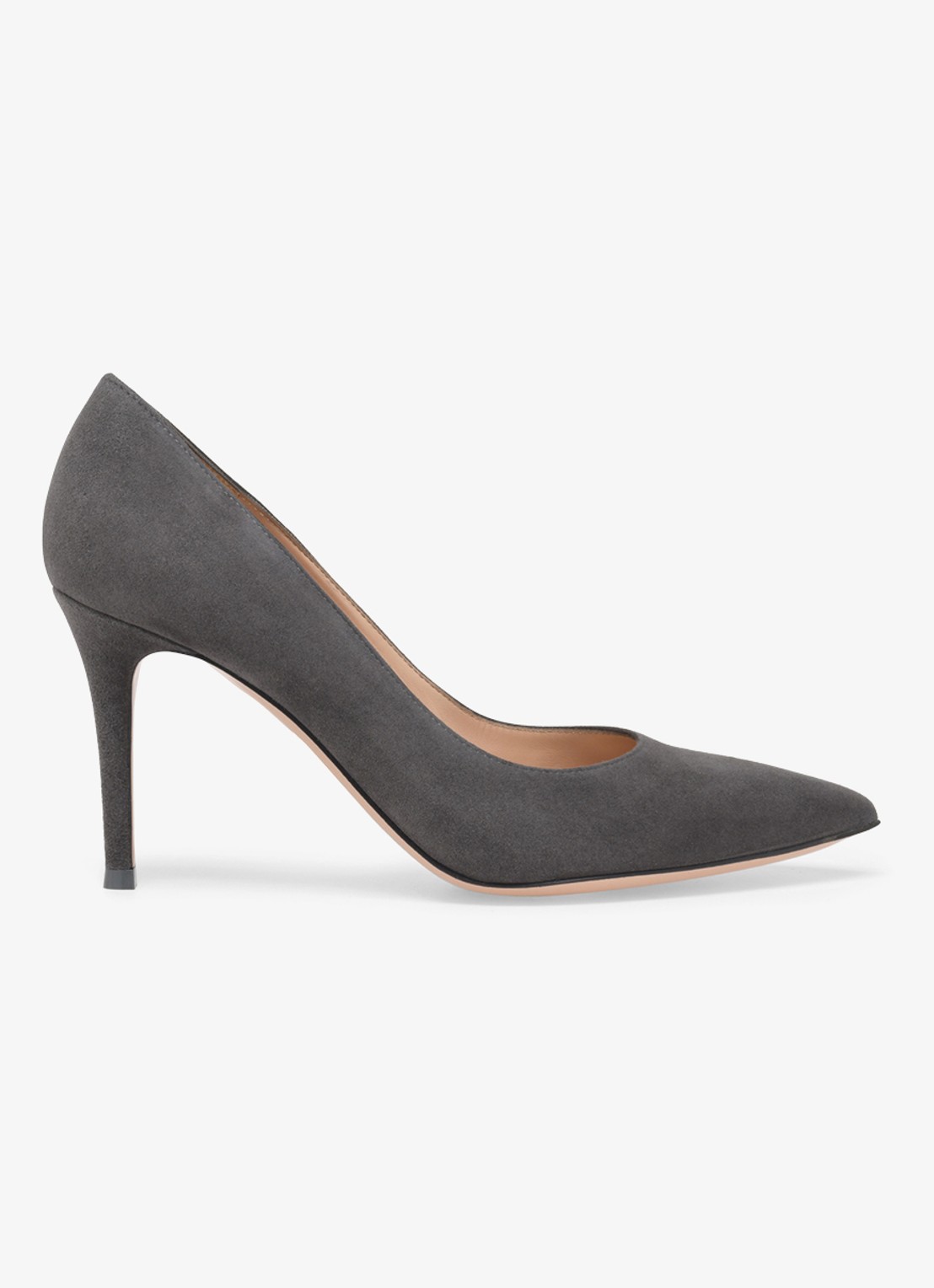 Gianvito Rossi Gianvito 85 pump van suède - voorkant grijs