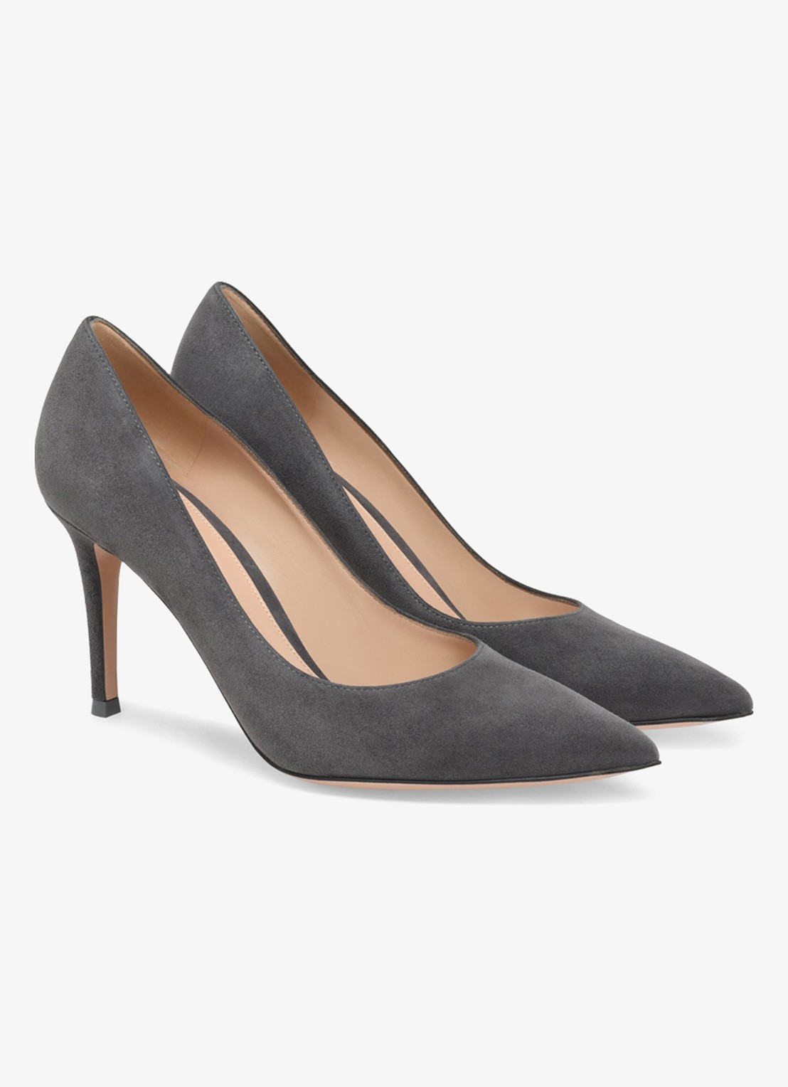 Gianvito Rossi Gianvito 85 pump van suède - voorkant 2 grijs