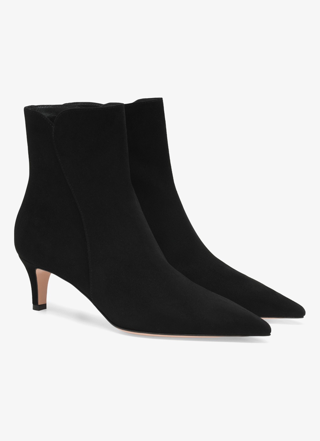 Gianvito Rossi Levy 55 enkellaarsje van suède - voorkant 2 zwart