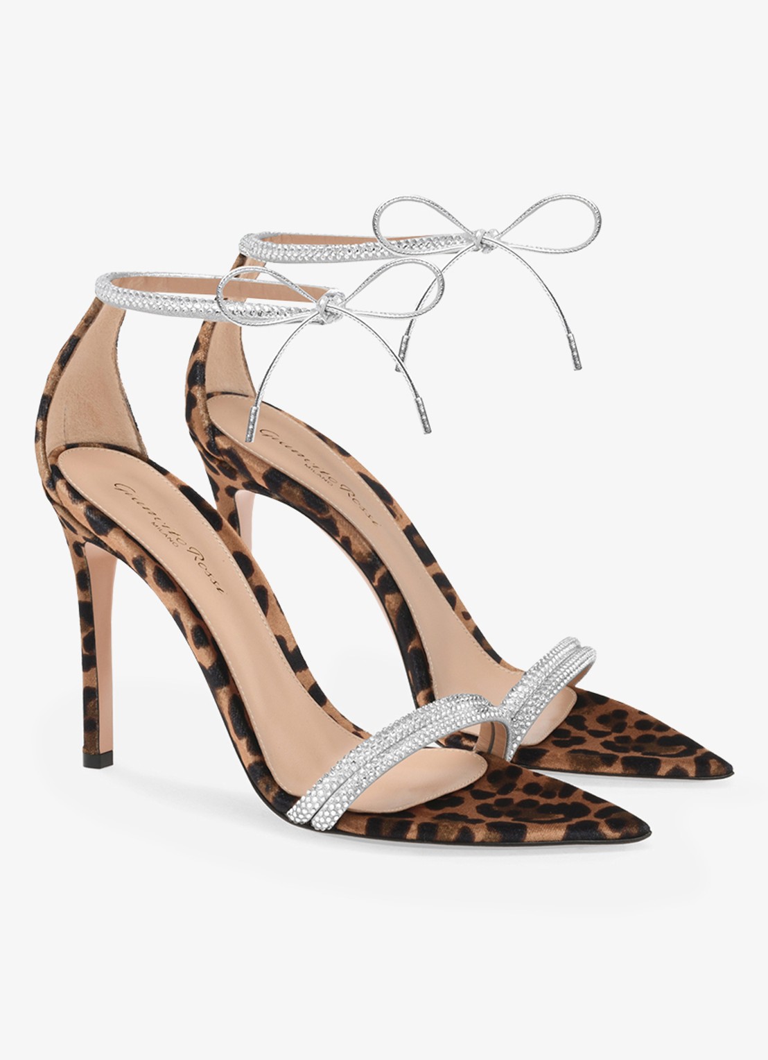 Gianvito Rossi Montecarlo sandalette met leren details en strass - voorkant 4 bruin