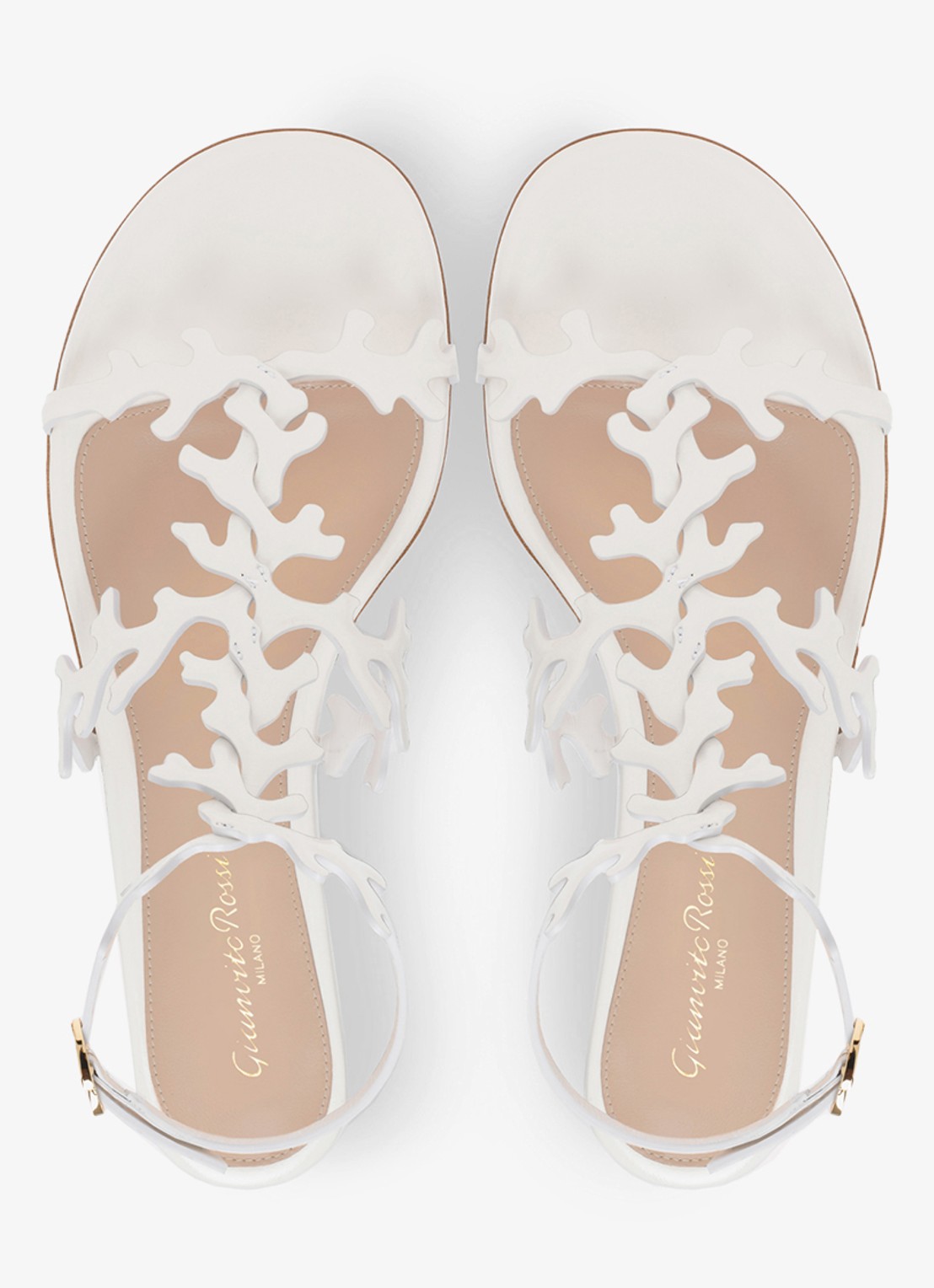 Gianvito Rossi Ocean sandaal van leer - detail 3 wit