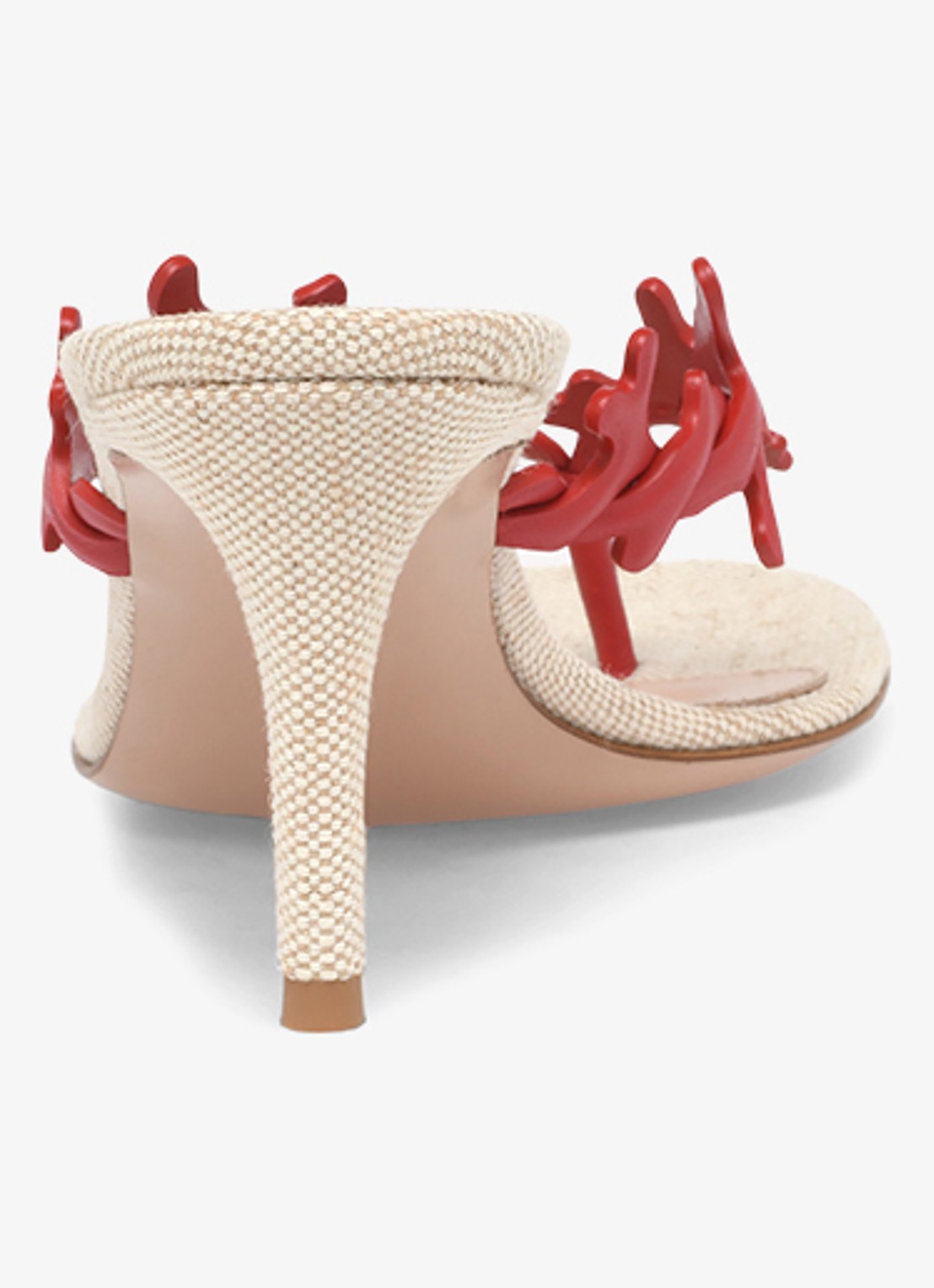 Gianvito Rossi Ocean Thong sandalette van leer - achterkant rood