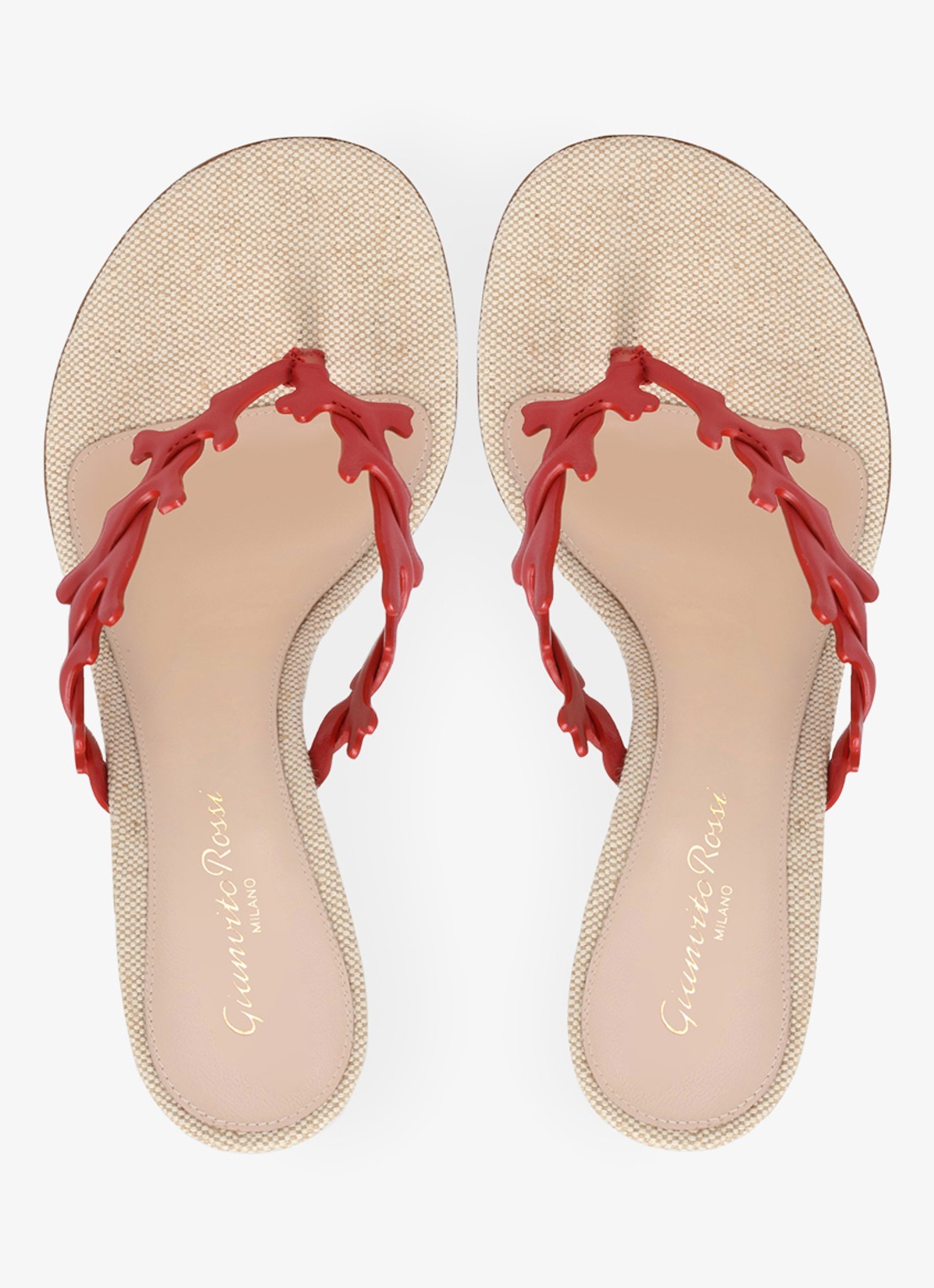 Gianvito Rossi Ocean Thong sandalette van leer - detail 2 rood