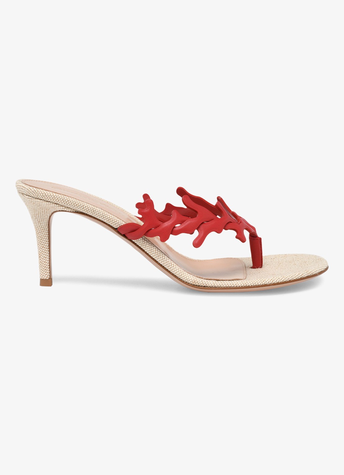 Gianvito Rossi Ocean Thong sandalette van leer - voorkant 3 rood