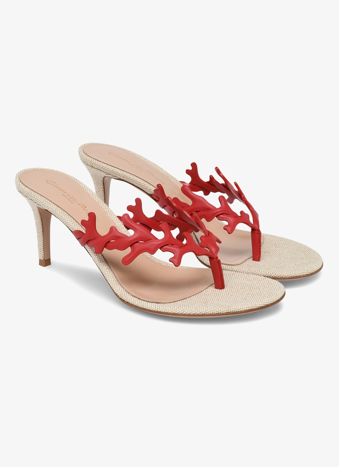 Gianvito Rossi Ocean Thong sandalette van leer - voorkant 4 rood