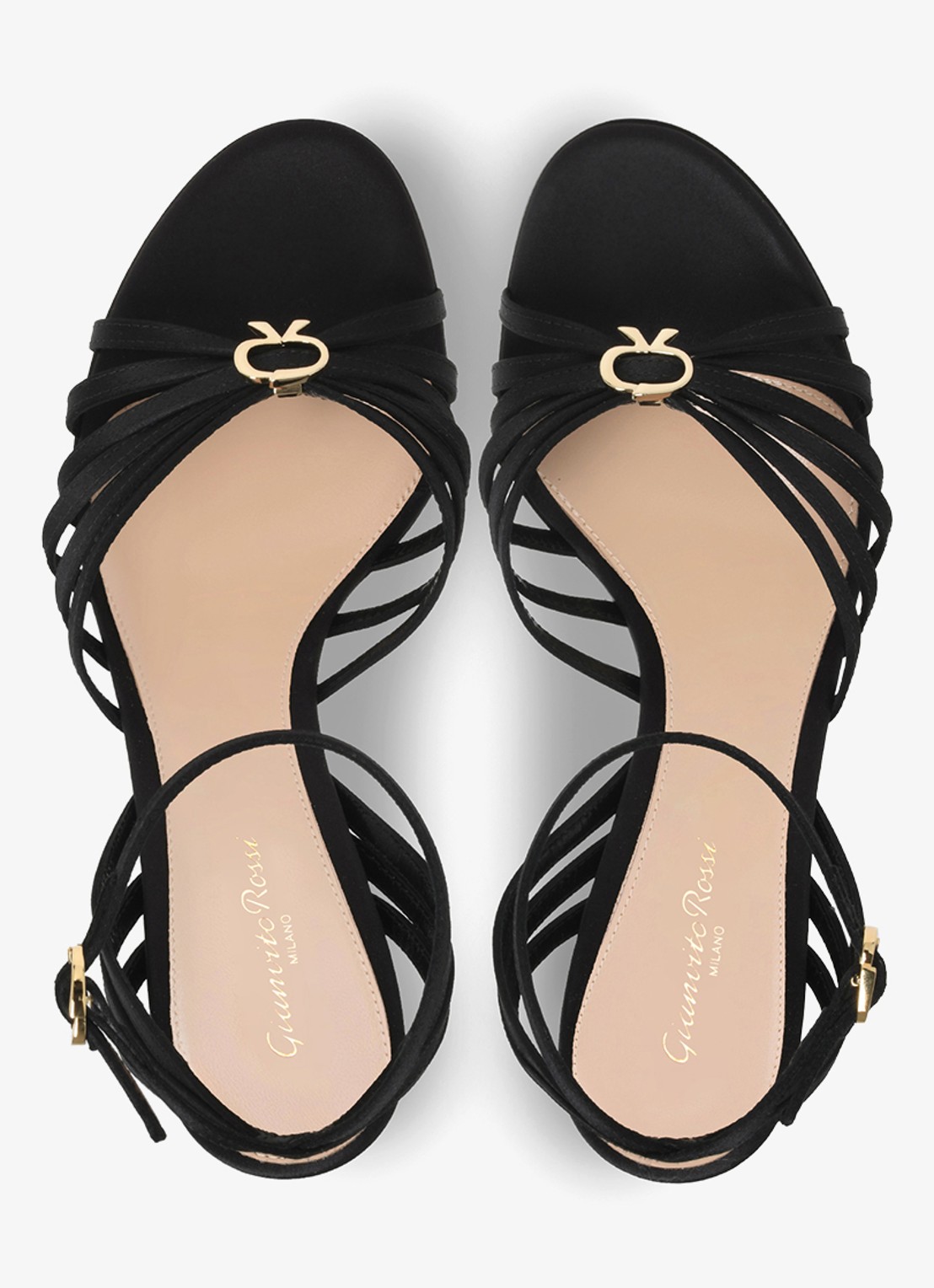 Gianvito Rossi Rita sandalette van satijn - detail 4 zwart