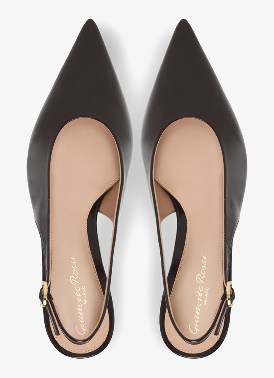 Gianvito Rossi Robbie Sling 55 slingback van lakleer - detail 2 zwart