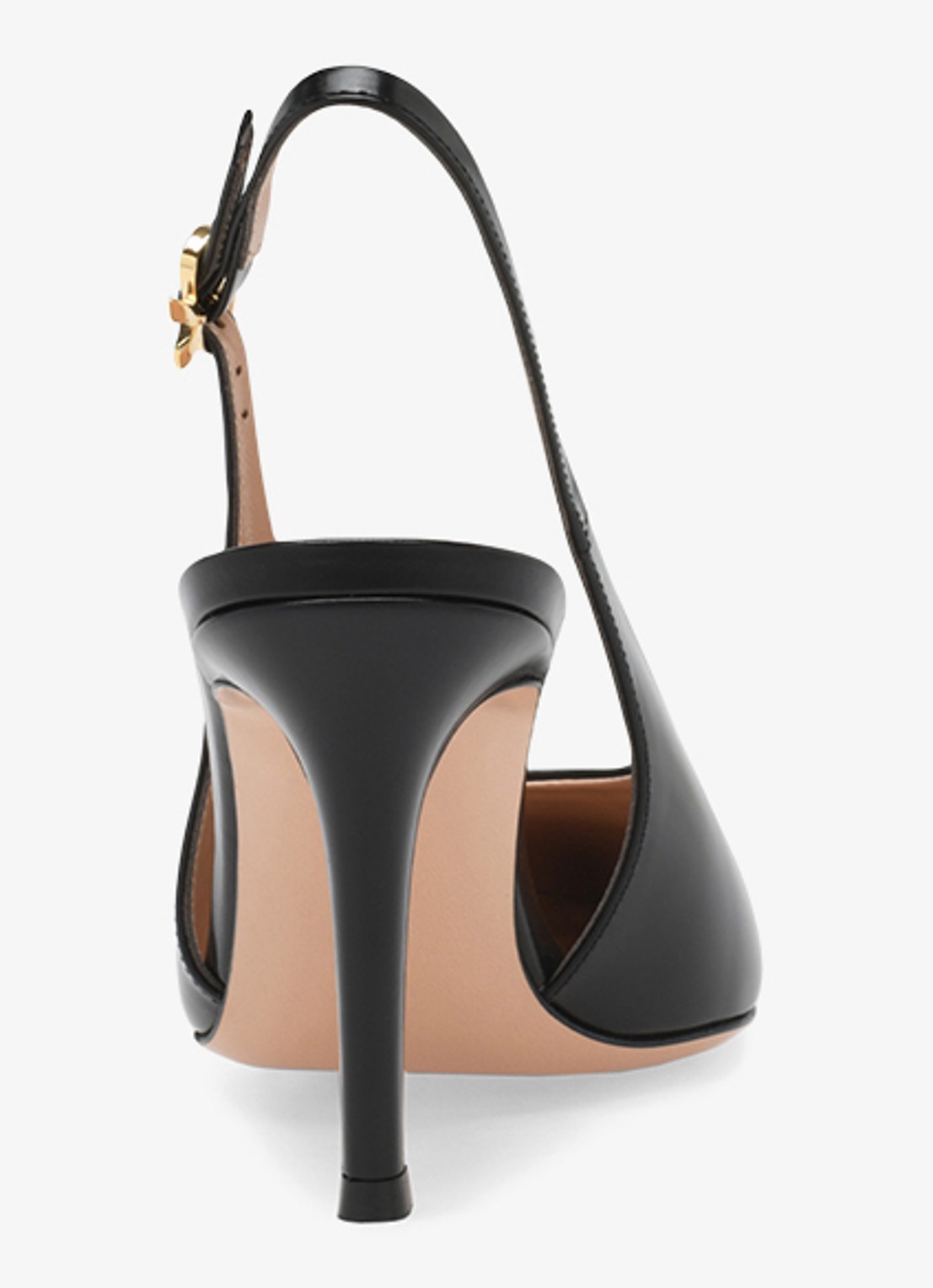 Gianvito Rossi Robbie slingback van kalfsleer - achterkant 4 zwart