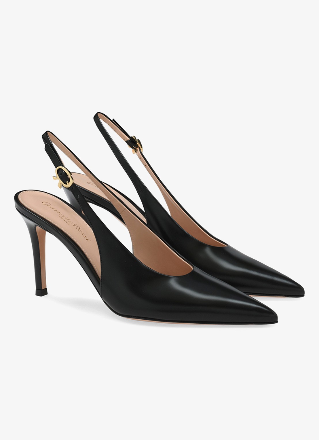 Gianvito Rossi Robbie slingback van kalfsleer - voorkant 2 zwart