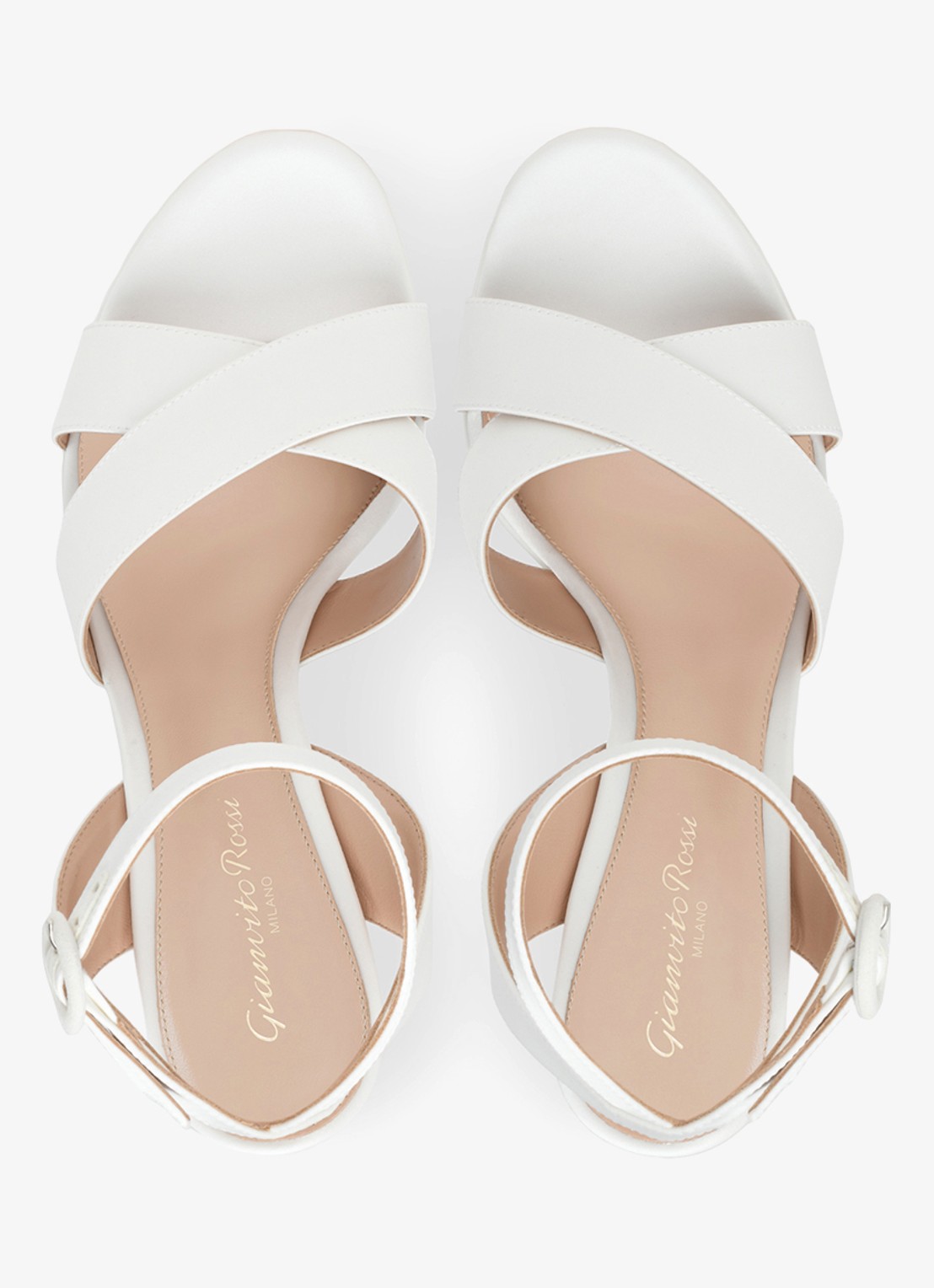 Gianvito Rossi Sabrina sandalette van satijn - detail 4 wit