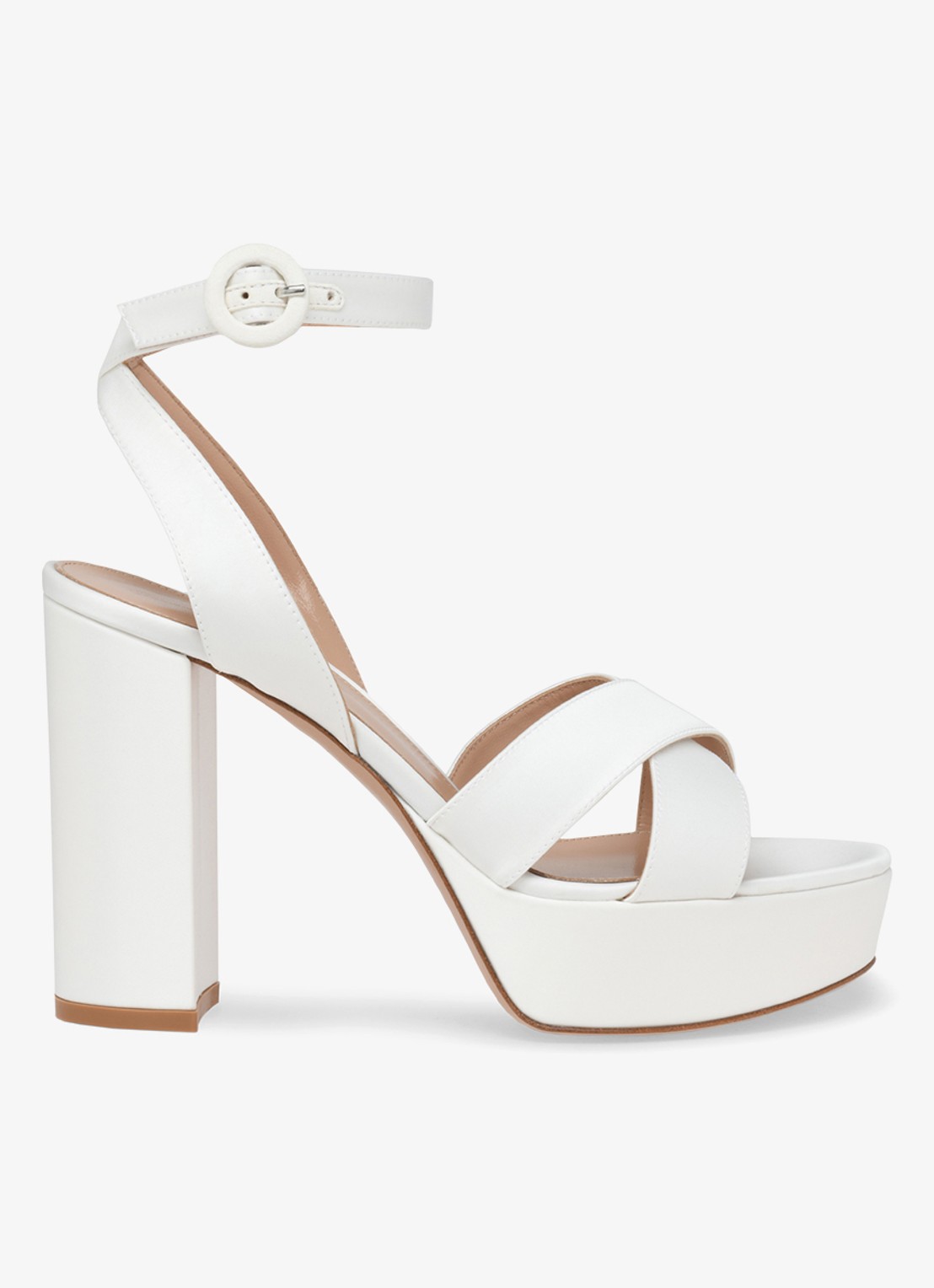 Gianvito Rossi Sabrina sandalette van satijn - voorkant 2 wit