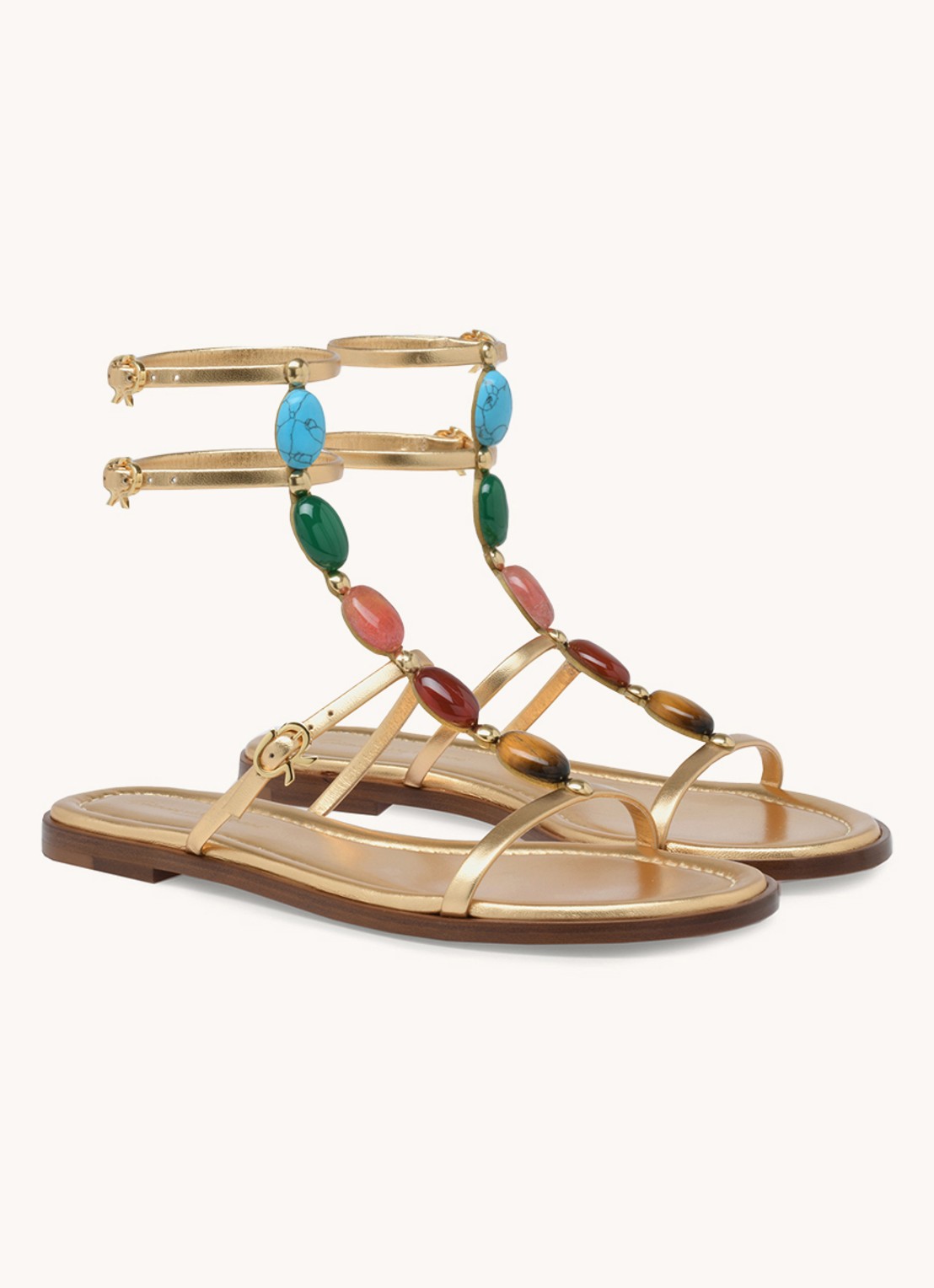 Gianvito Rossi Shanti 05 sandaal van lamsleer - voorkant 2 goud