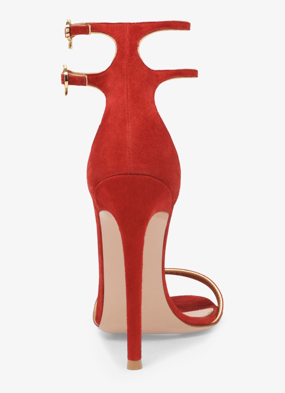 Gianvito Rossi Victorine sandalette van suède - achterkant 3 rood