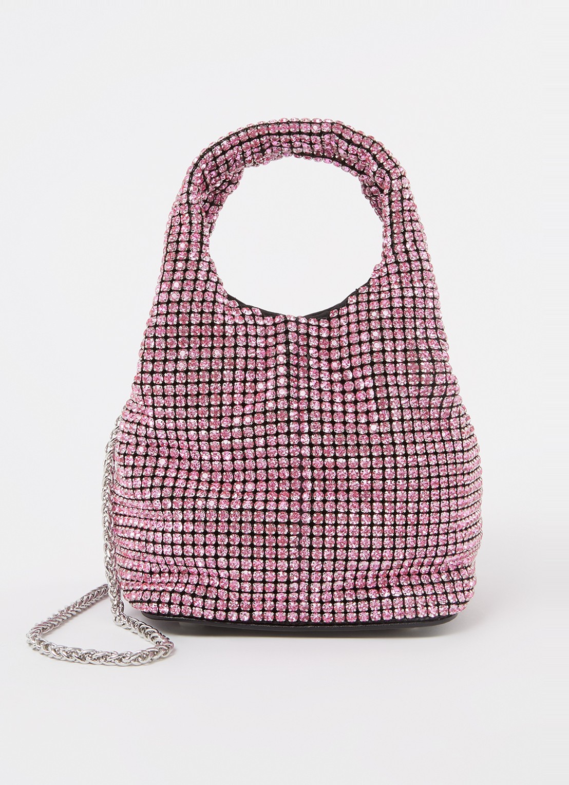 Giarité Brilly handtas met strass  - voorkant 2 roze
