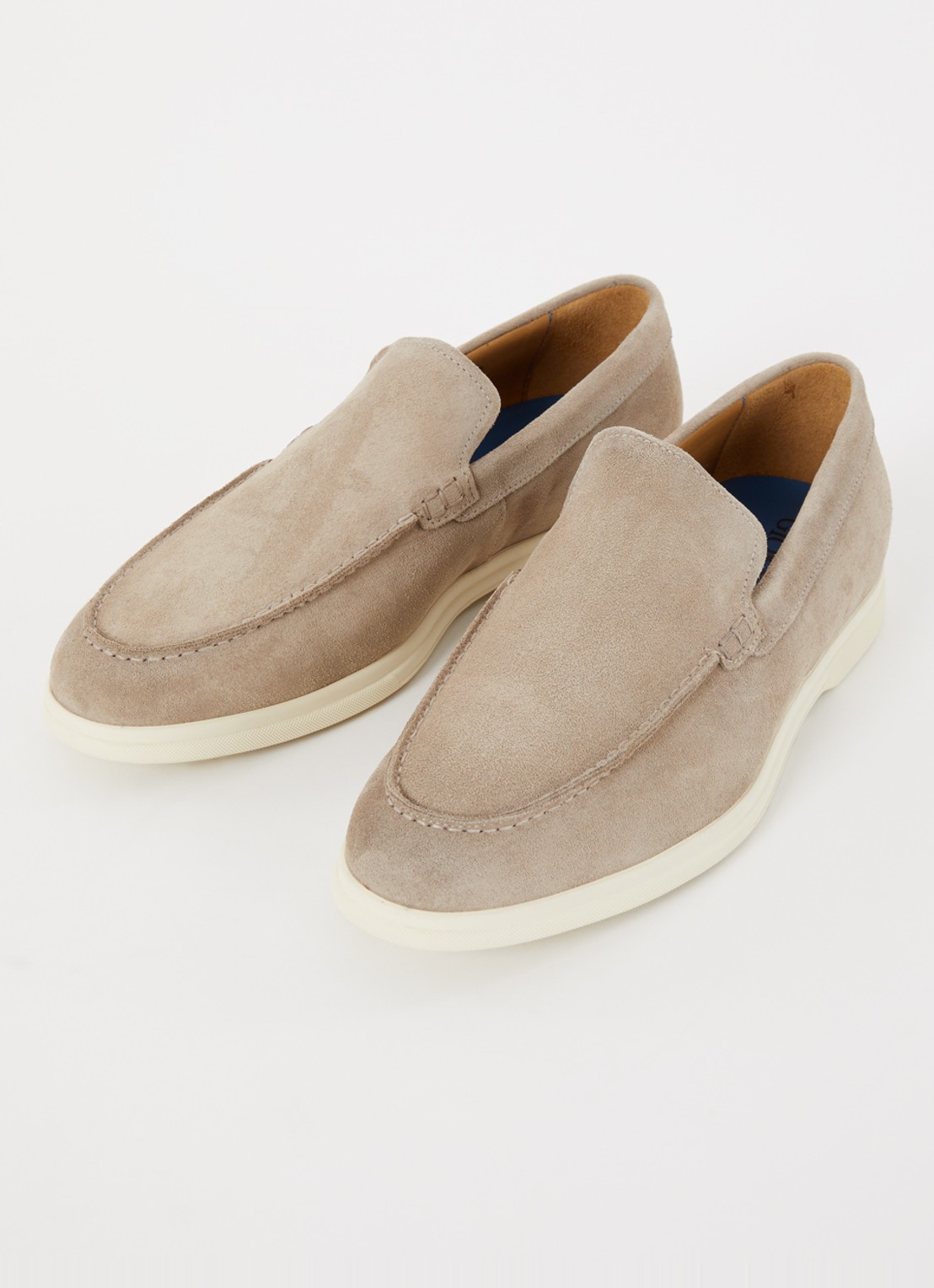Giorgio Basic slip-on van suède - detail 2 zand