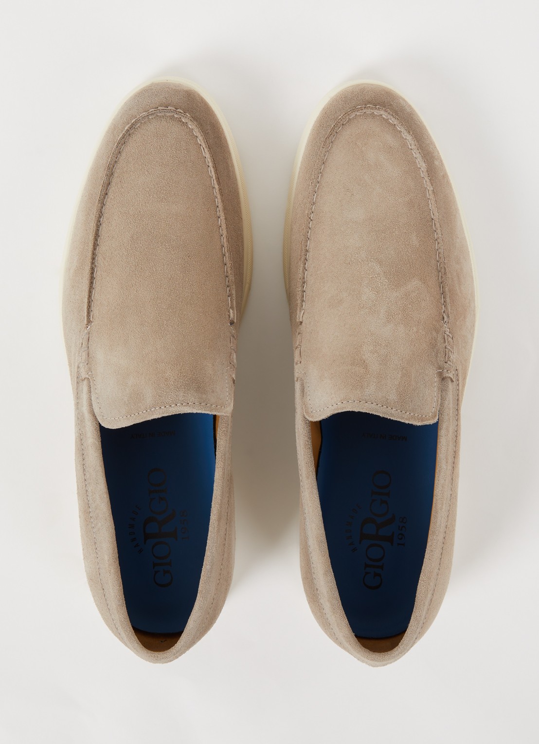 Giorgio Basic slip-on van suède - detail 3 zand